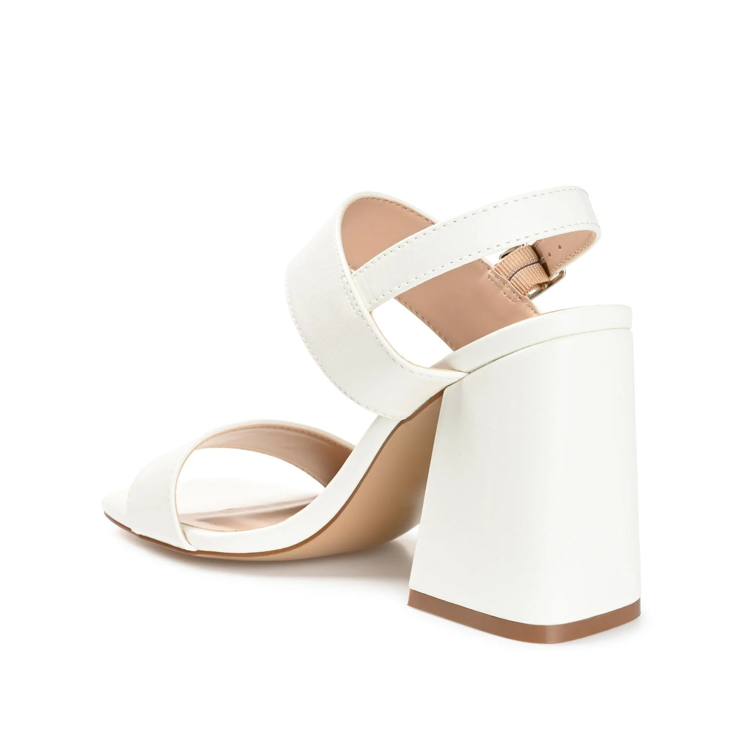ADRAS STRAPPY BLOCK HEELS IN PATENT - White Patent - Image 4