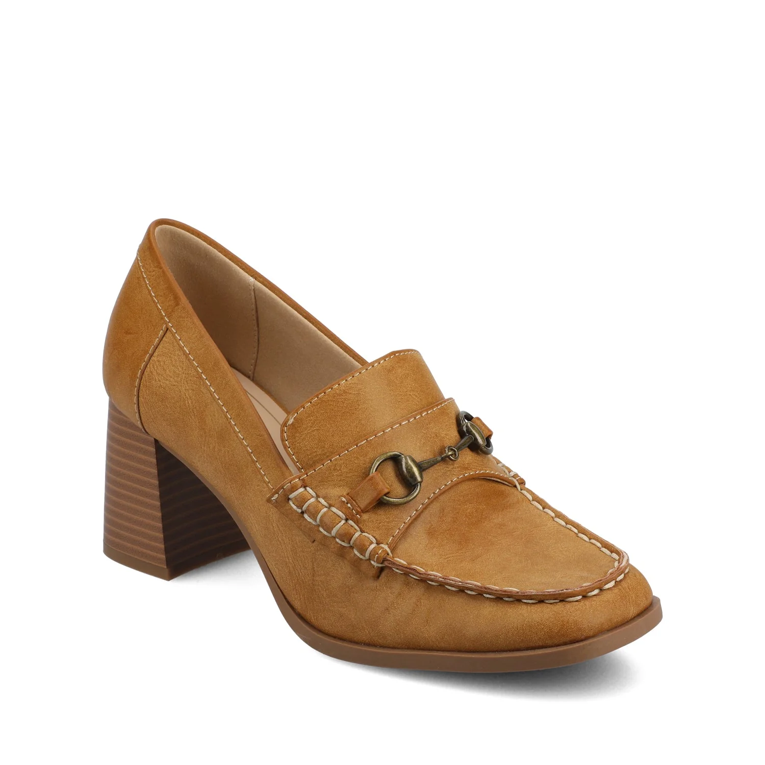 AISHA MOC TOE PUMPS - Tan - Image 2