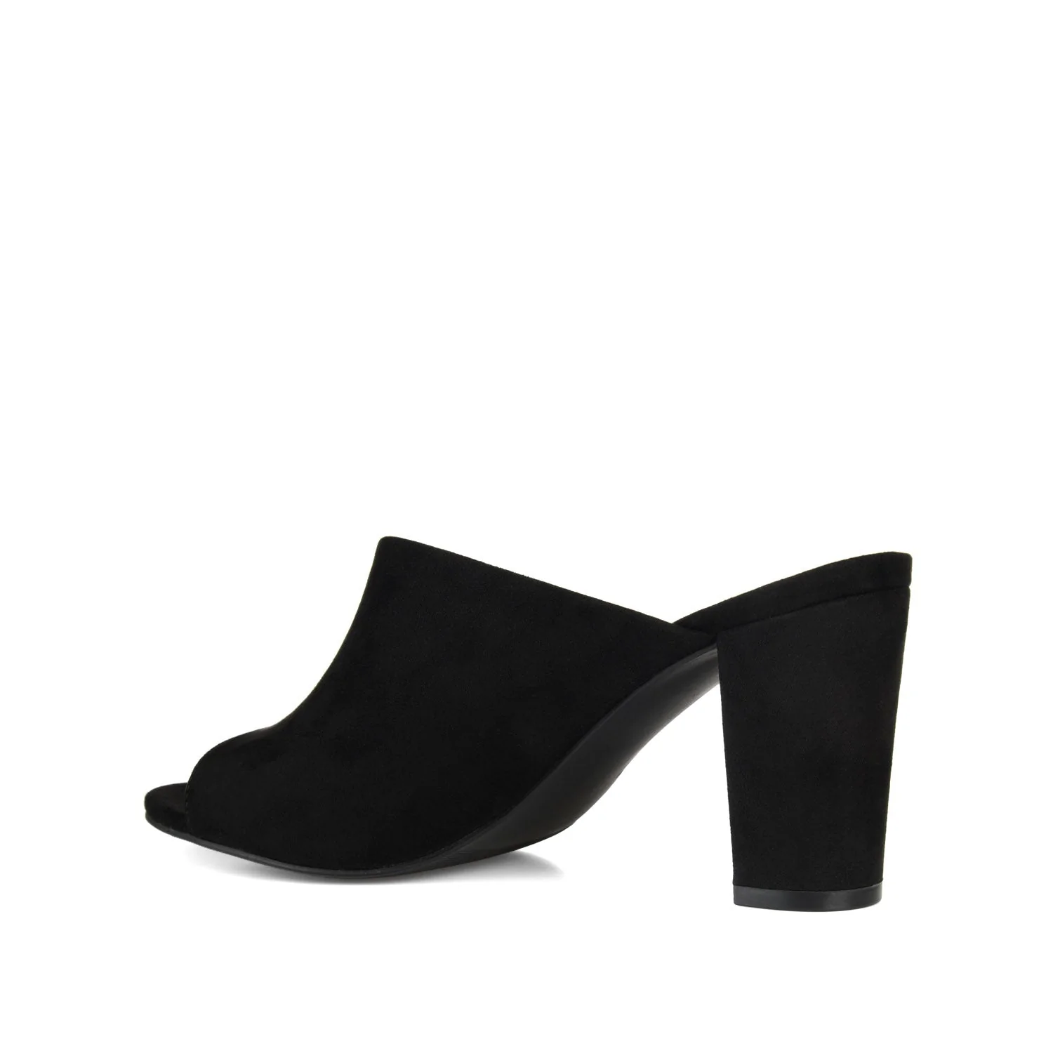 ALLEA BLOCK HEELS IN FAUX SUEDE - Black Faux Suede - Image 4