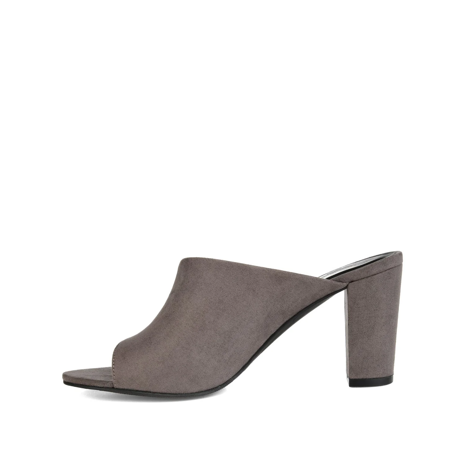 ALLEA BLOCK HEELS IN FAUX SUEDE - Grey Faux Suede - Image 3