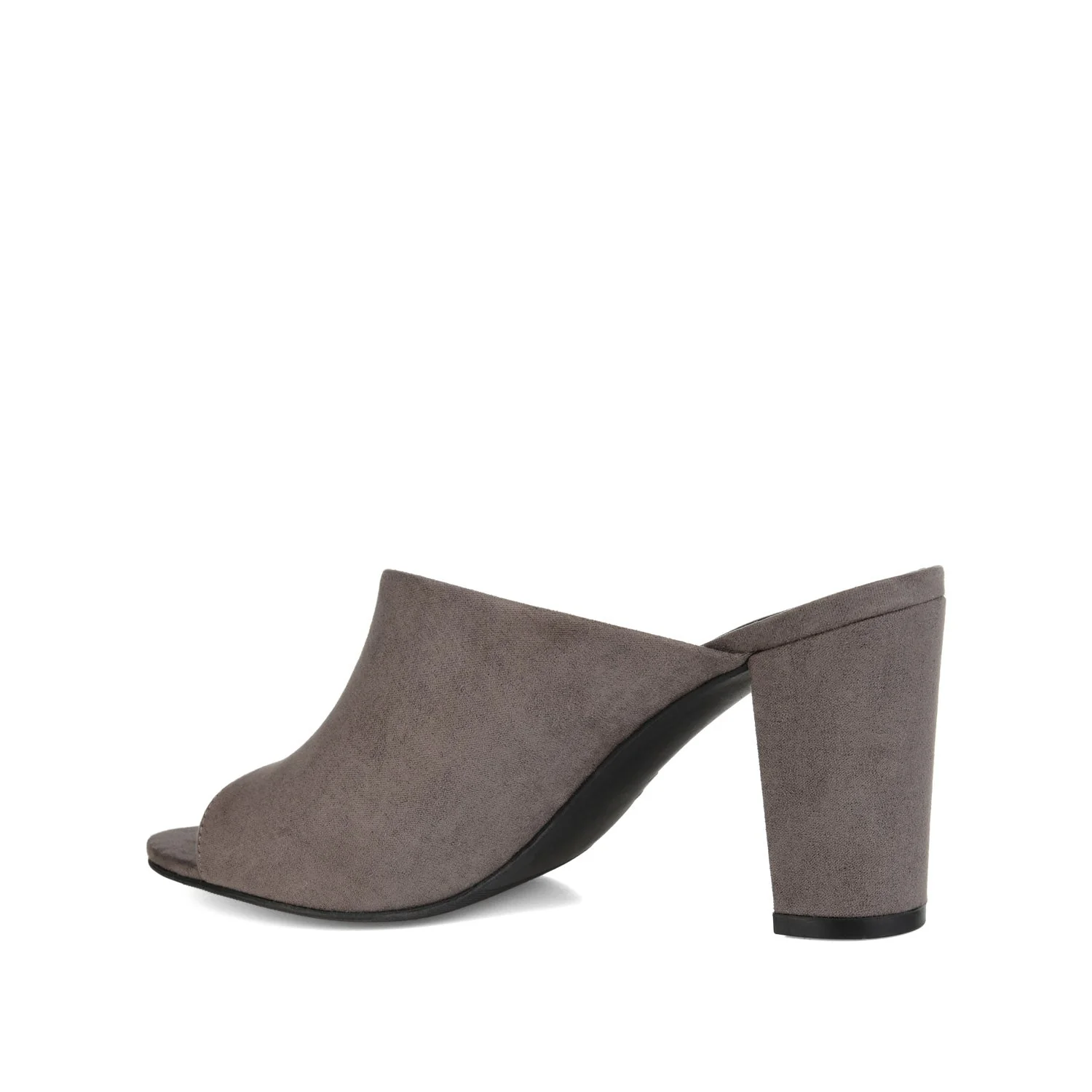 ALLEA BLOCK HEELS IN FAUX SUEDE - Grey Faux Suede - Image 4