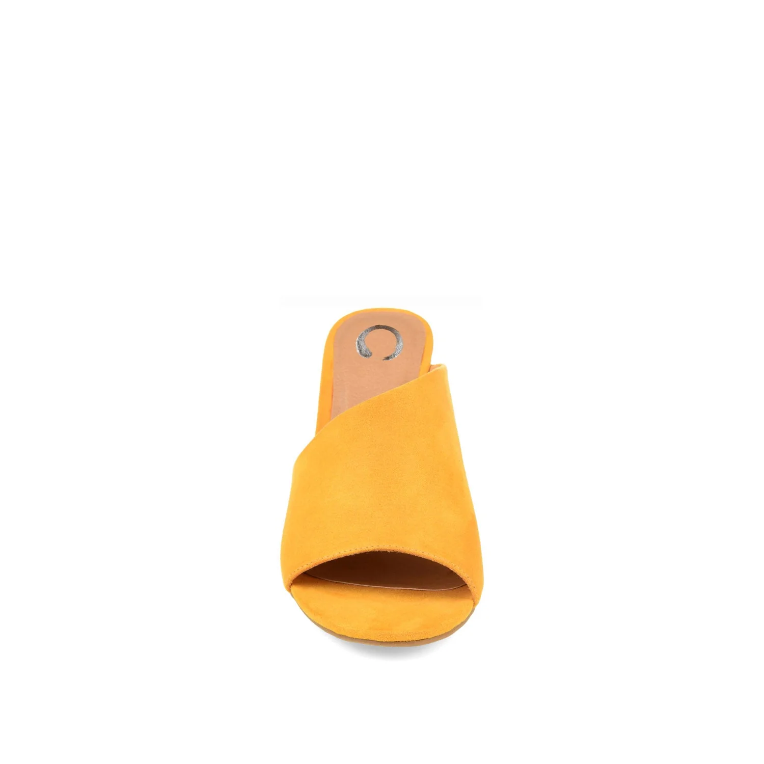 ALLEA BLOCK HEELS IN FAUX SUEDE - Mustard Faux Suede - Image 5