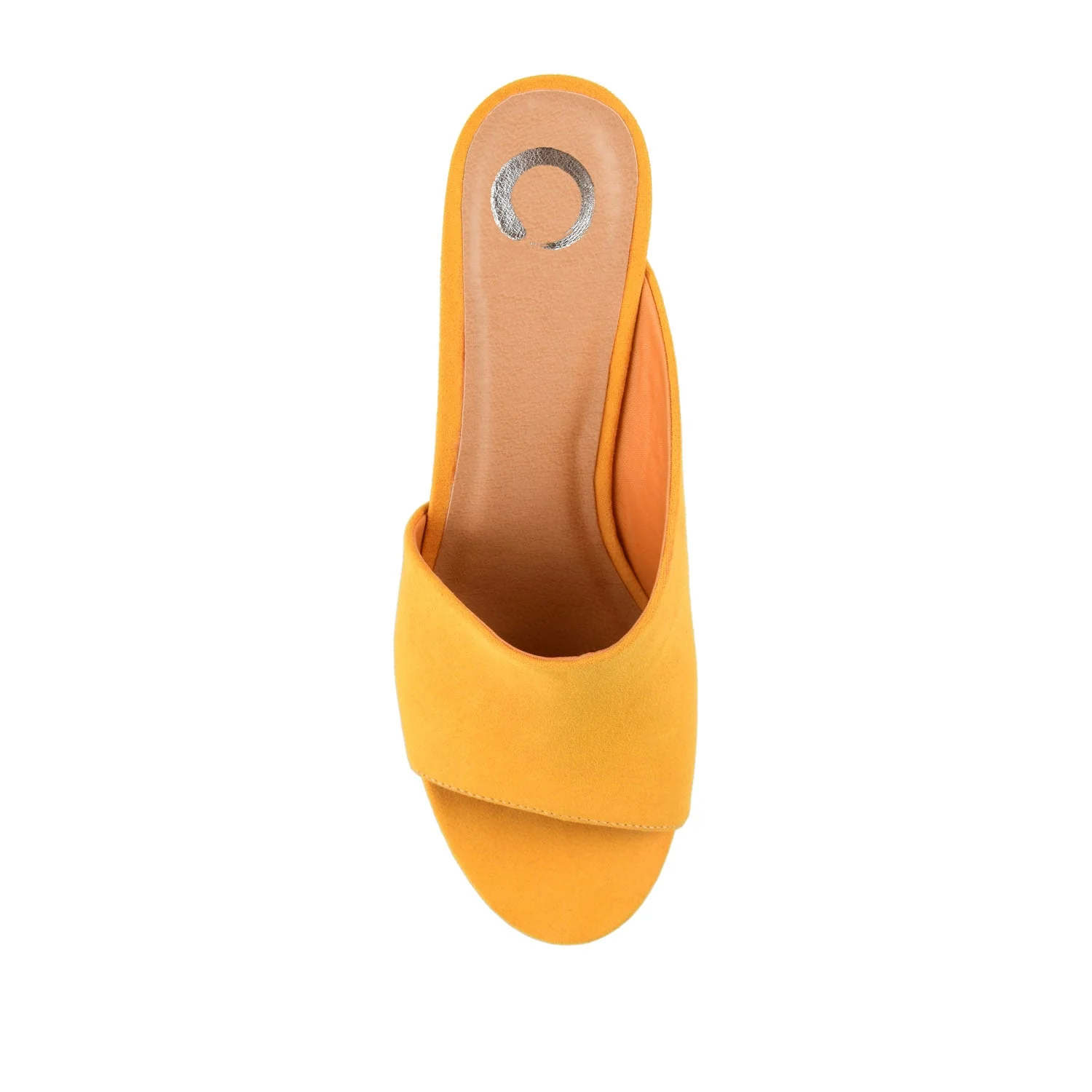 ALLEA BLOCK HEELS IN FAUX SUEDE - Mustard Faux Suede - Image 6