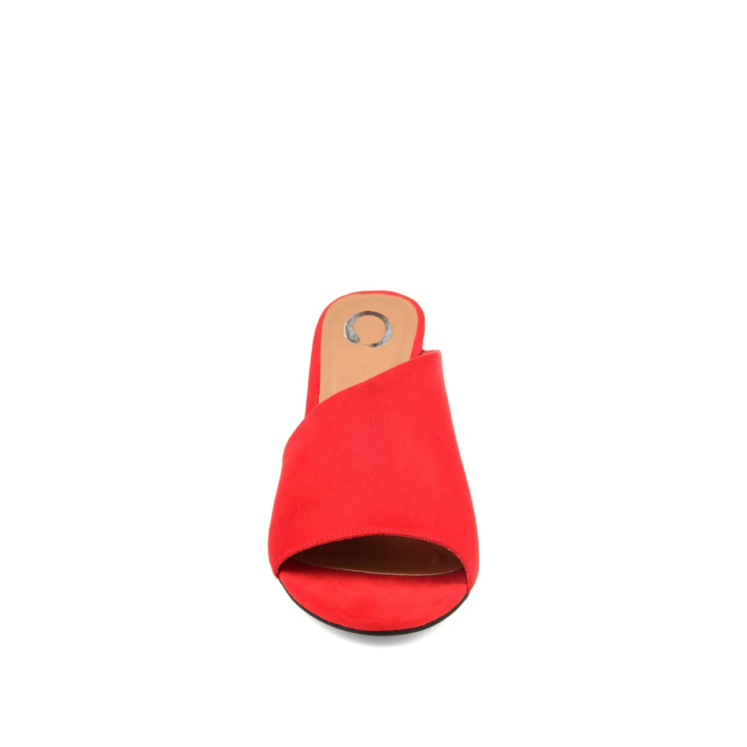 ALLEA BLOCK HEELED MULES IN WIDE - Red Faux Suede - Image 5