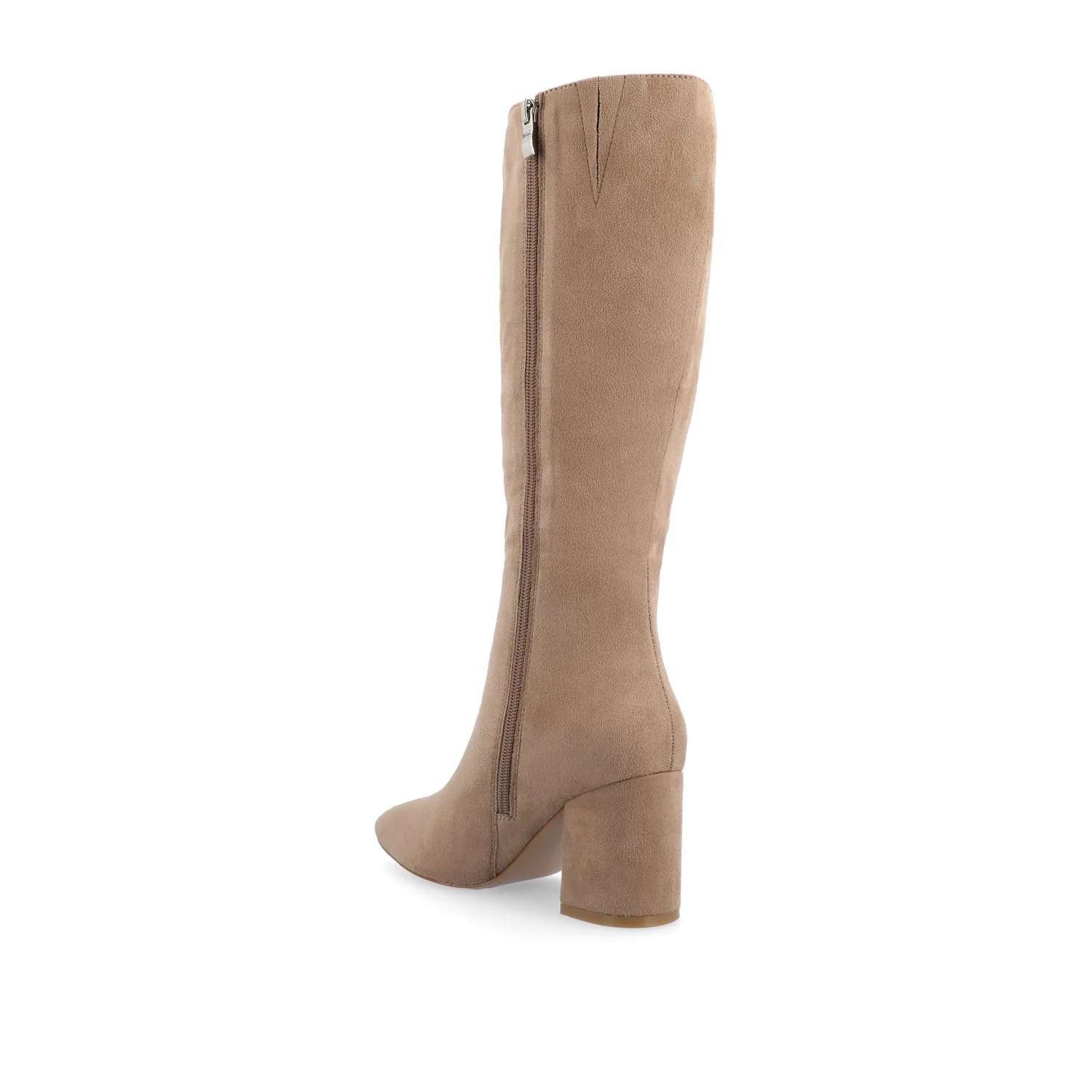 AMEYLIA KNEE-HIGH BOOTS - Beige Faux Suede - Image 5