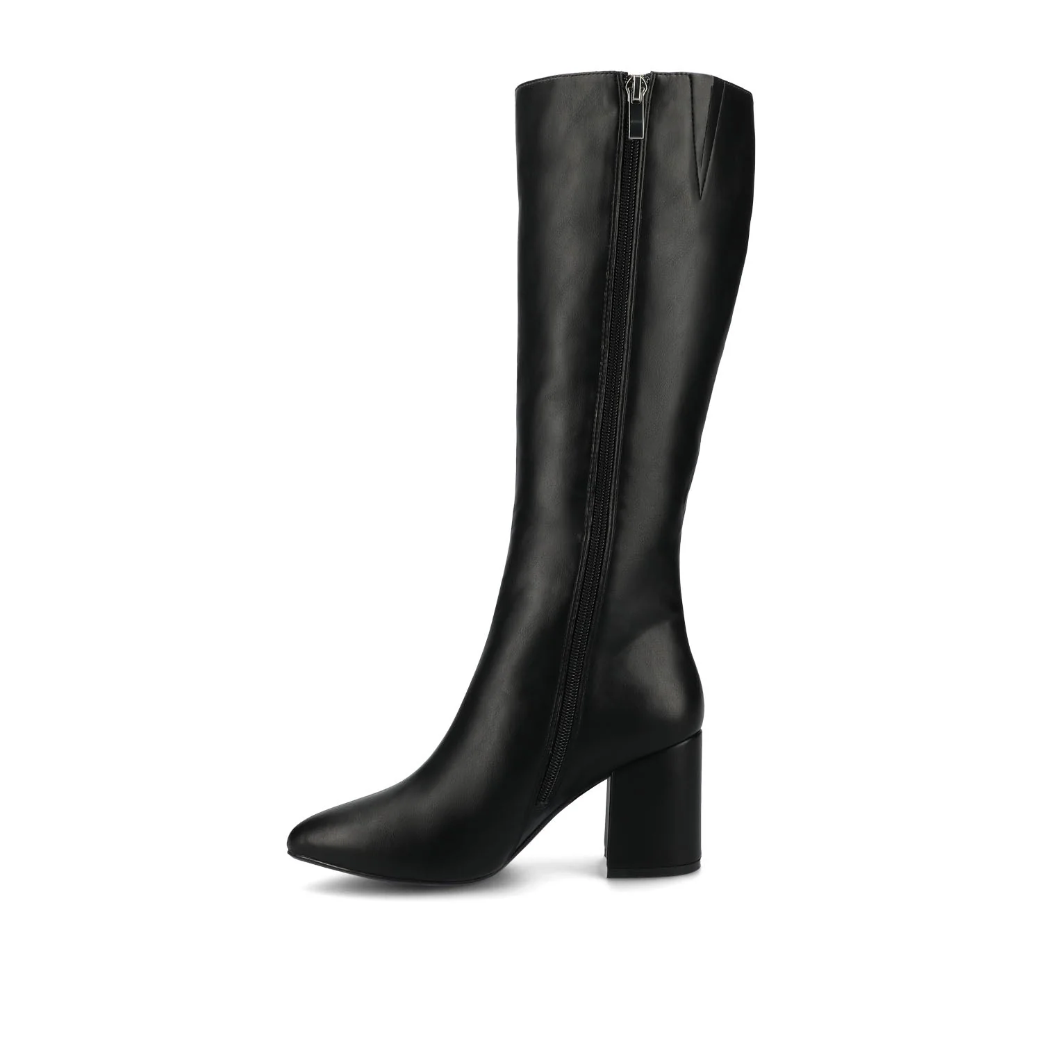 AMEYLIA VEGAN LEATHER KNEE-HIGH BOOTS IN WIDE CALF - Black PU - Image 3
