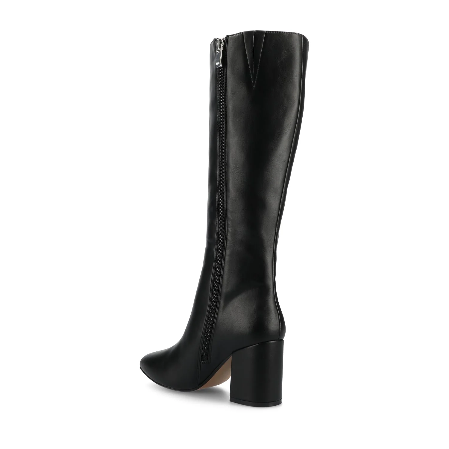 AMEYLIA VEGAN LEATHER KNEE-HIGH BOOTS IN WIDE WIDTH & CALF - Black PU - Image 3