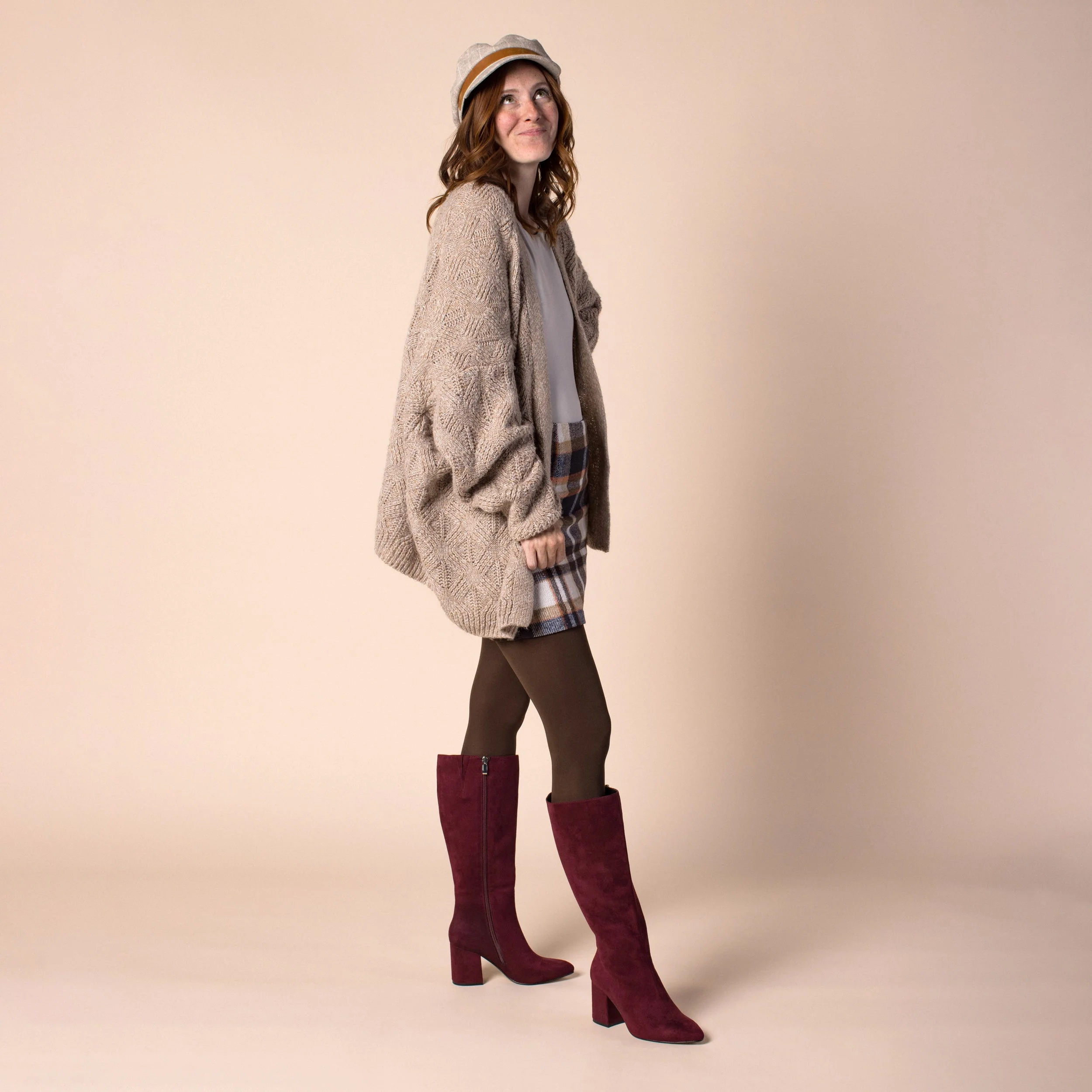 AMEYLIA VEGAN LEATHER KNEE-HIGH BOOTS IN WIDE WIDTH & CALF - Black PU - Image 7