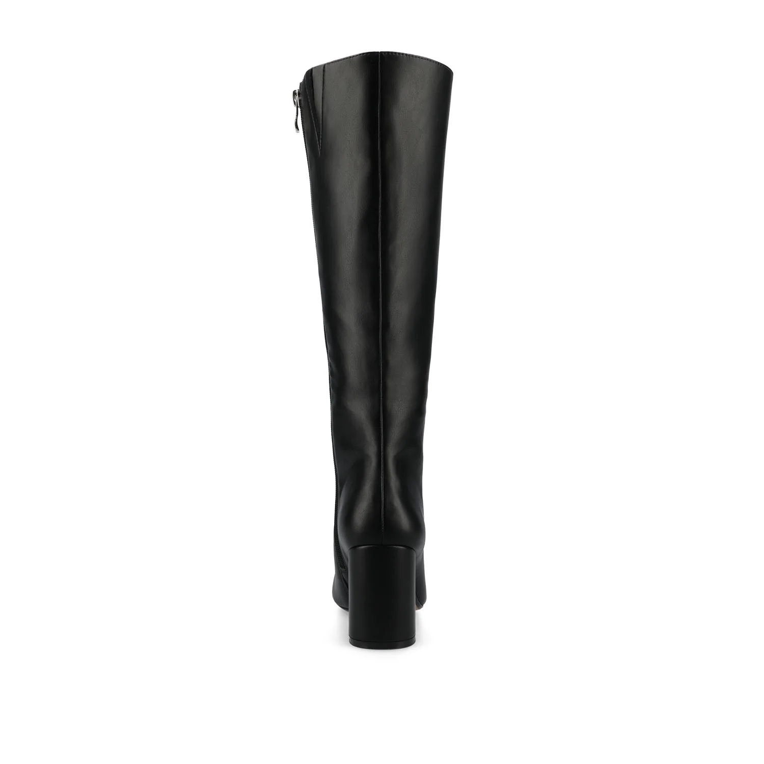 AMEYLIA KNEE-HIGH BOOTS IN EXTRA WIDE CALF - Black PU - Image 7
