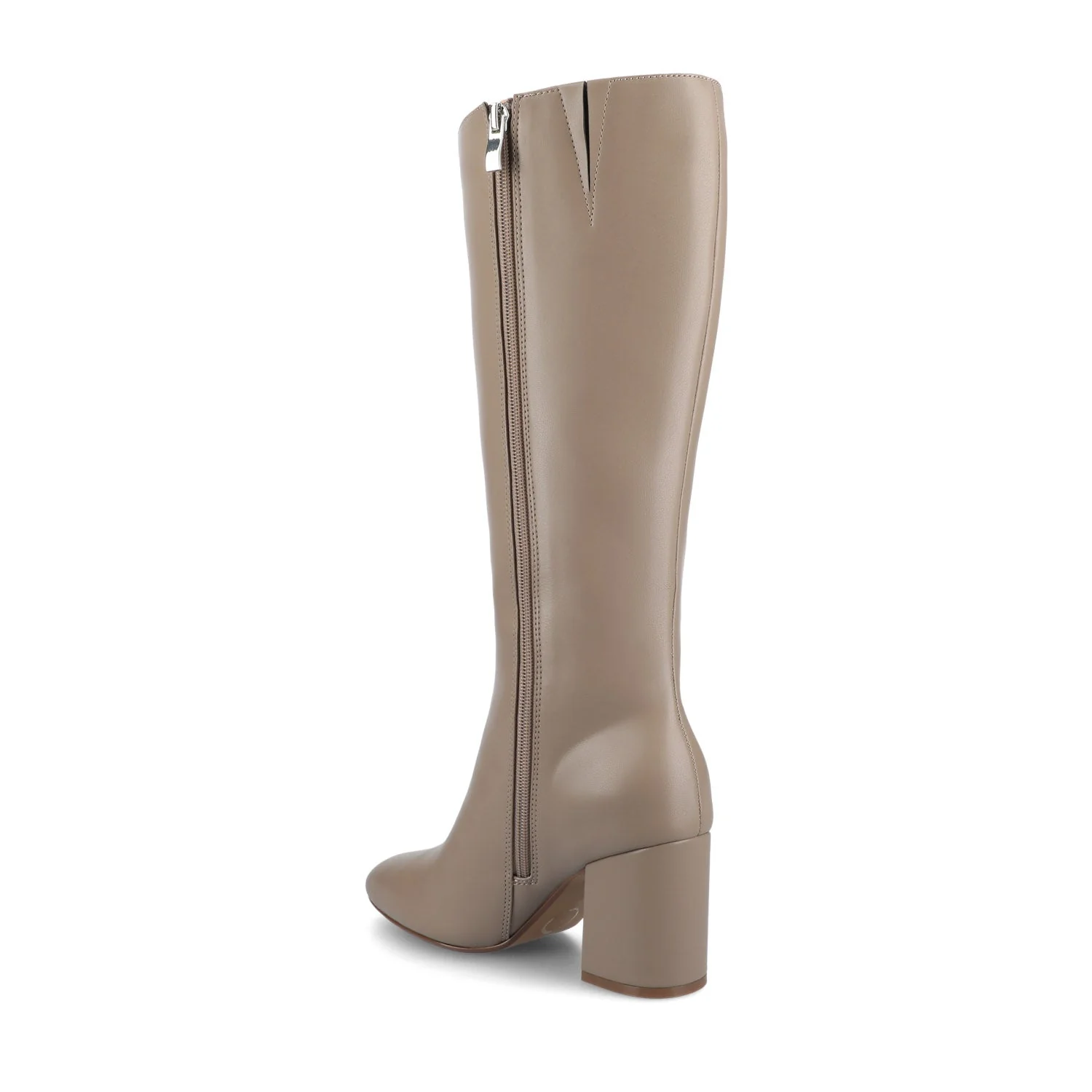 AMEYLIA KNEE-HIGH BOOTS IN EXTRA WIDE CALF - Taupe PU - Image 4