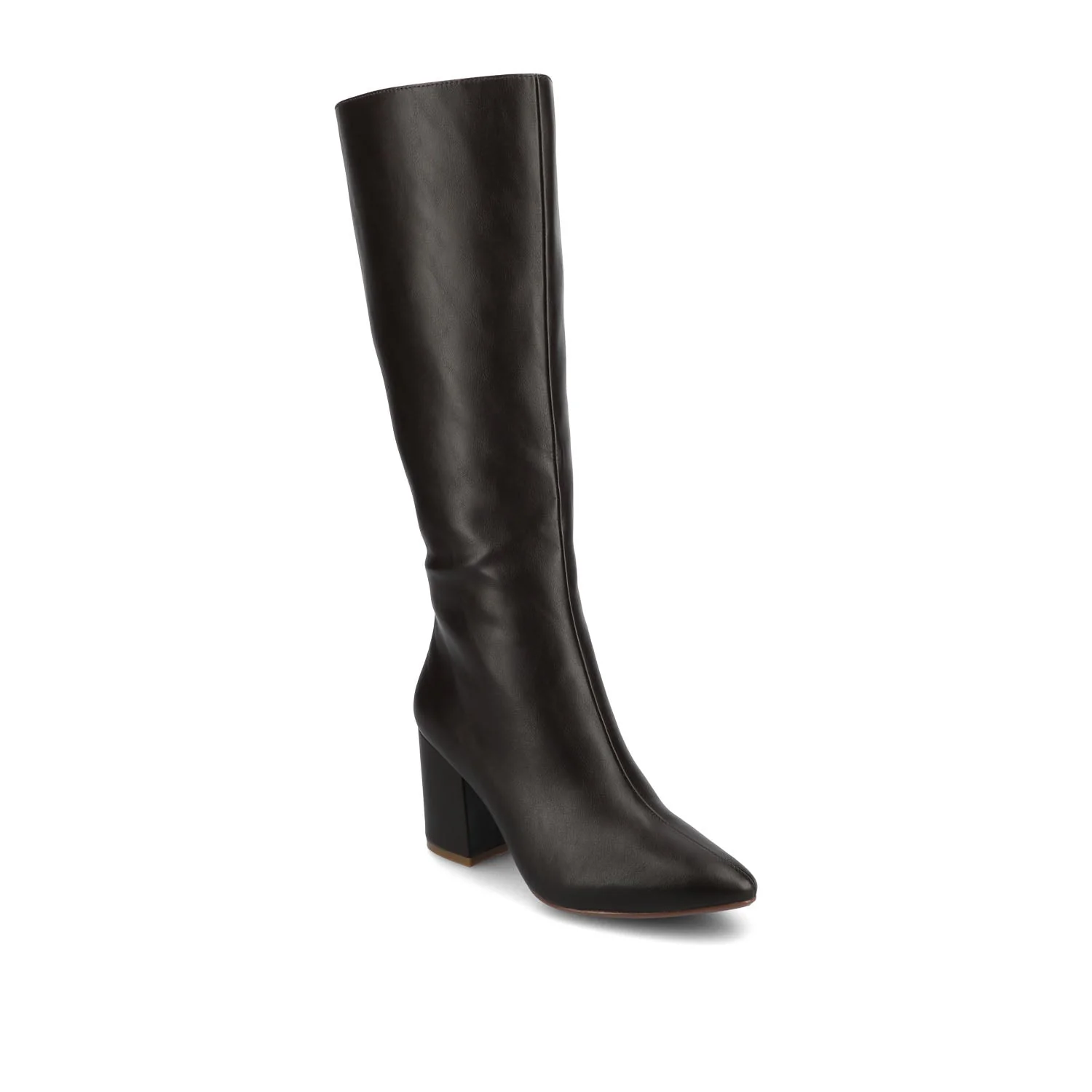 AMEYLIA VEGAN LEATHER KNEE-HIGH BOOTS - Brown PU - Image 3