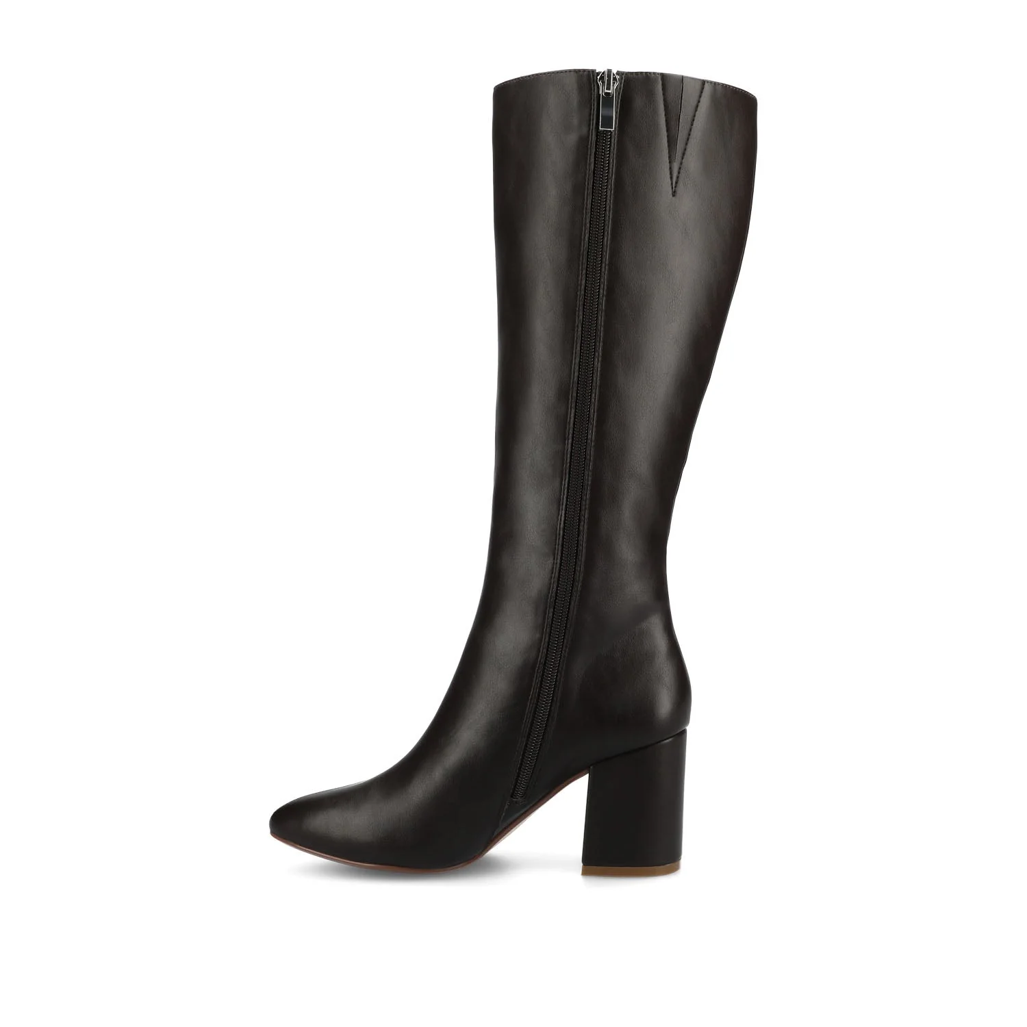 AMEYLIA VEGAN LEATHER KNEE-HIGH BOOTS - Brown PU - Image 4
