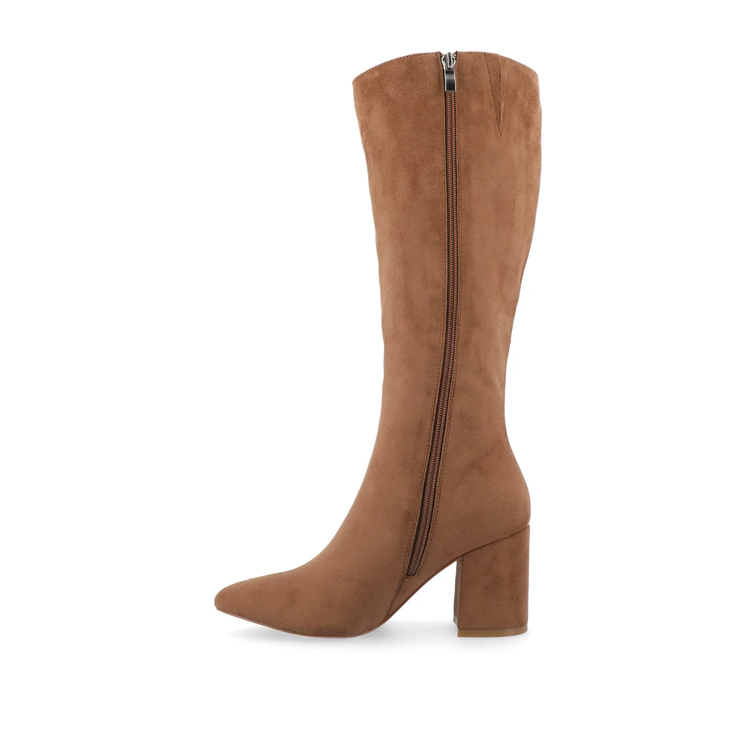 AMEYLIA KNEE-HIGH BOOTS - Tan Faux Suede - Image 3