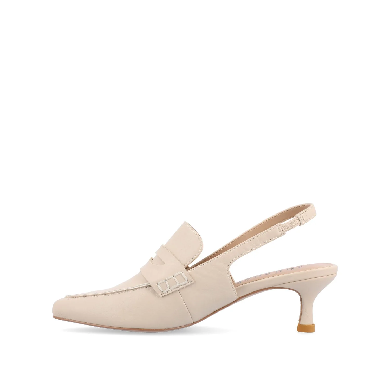 AMORY KITTEN HEEL LOAFERS IN VEGAN LEATHER - Beige - Image 3