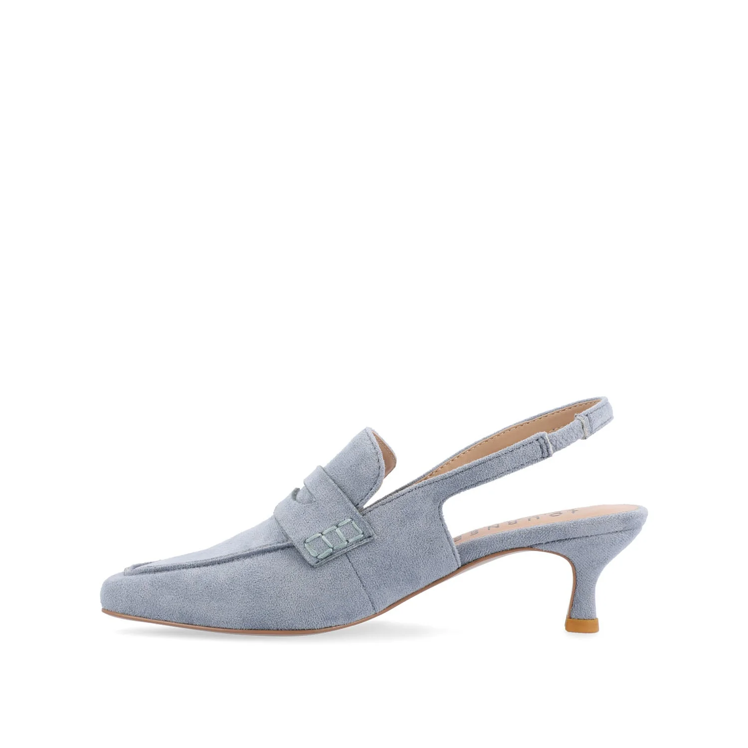 AMORY KITTEN HEEL LOAFERS IN VEGAN LEATHER - Blue - Image 3