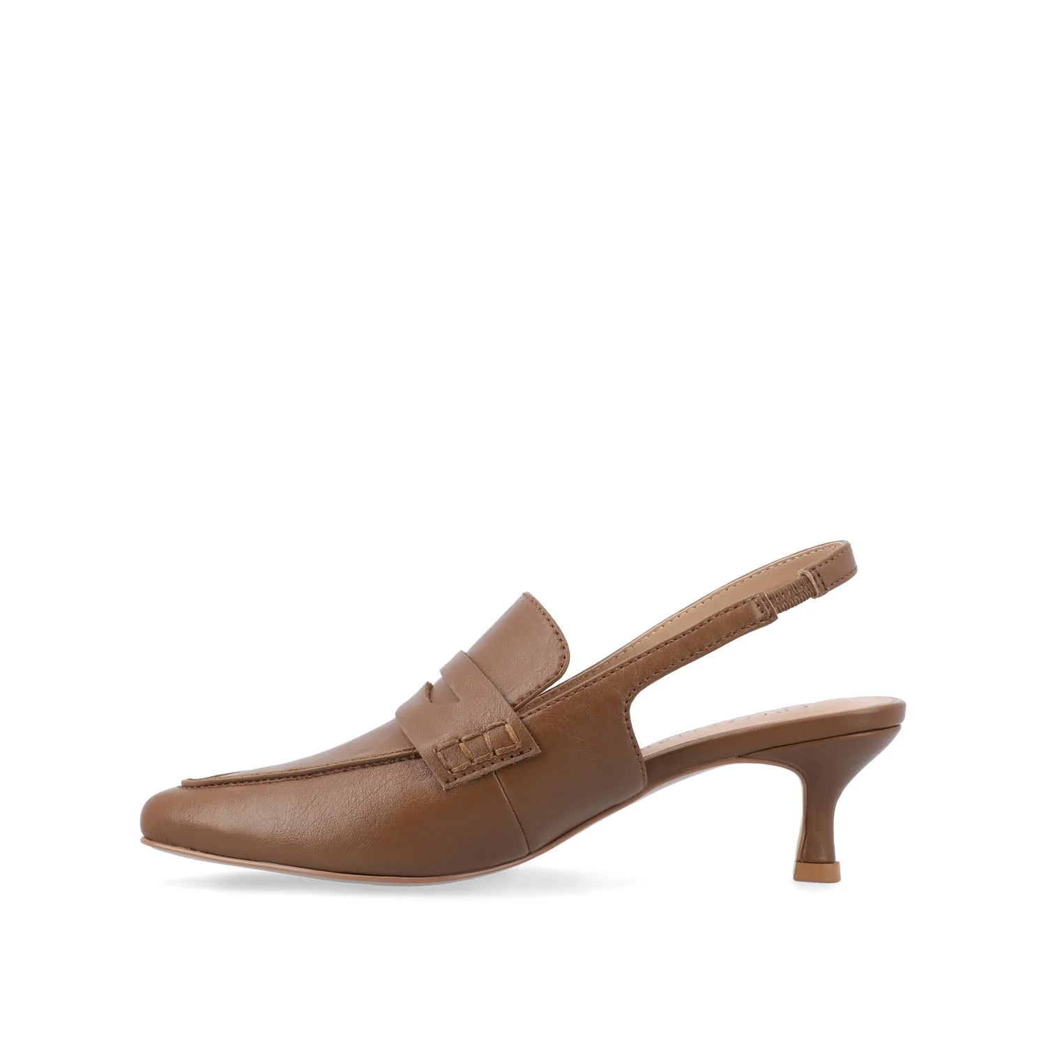 AMORY KITTEN HEEL LOAFERS IN VEGAN LEATHER - Brown - Image 3