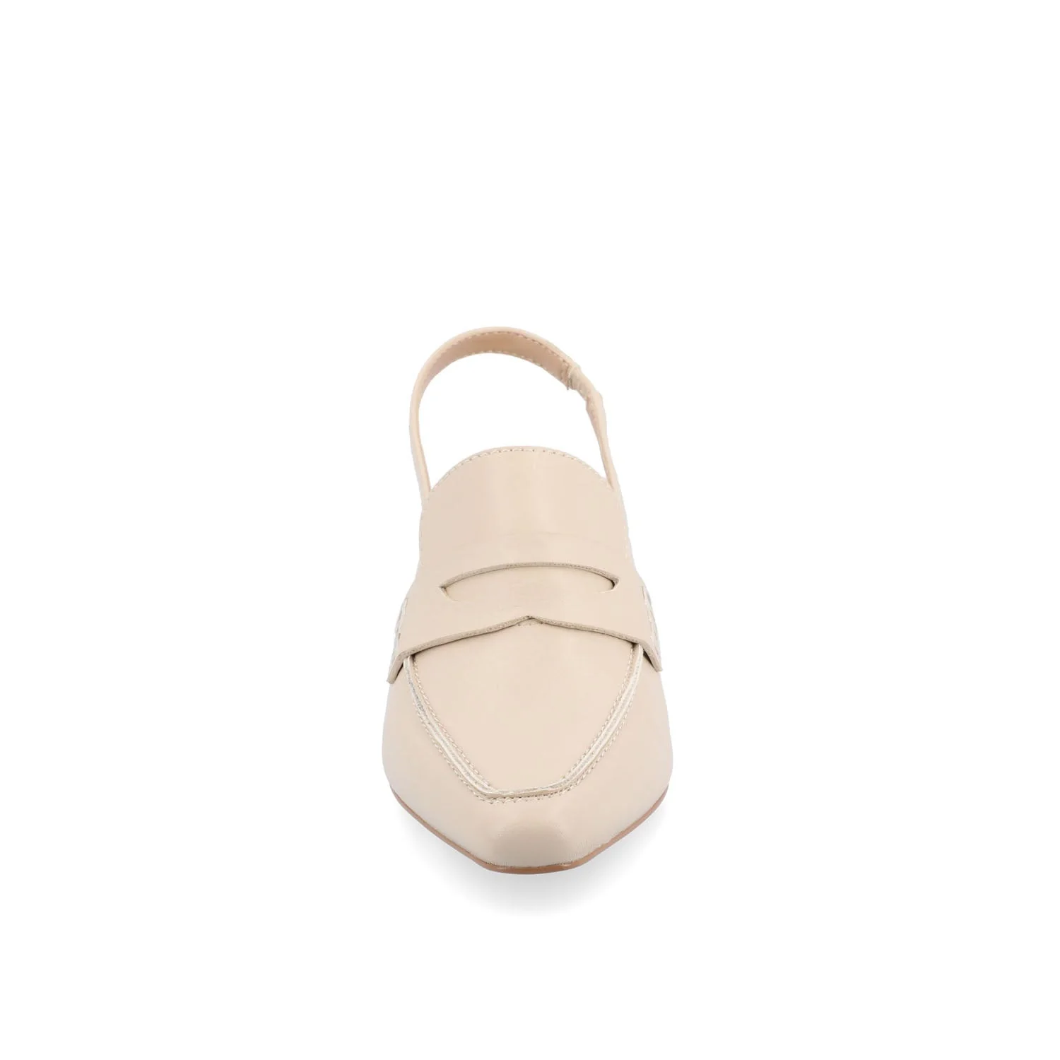 AMORY KITTEN HEEL LOAFERS IN VEGAN LEATHER IN WIDE - Beige - Image 5