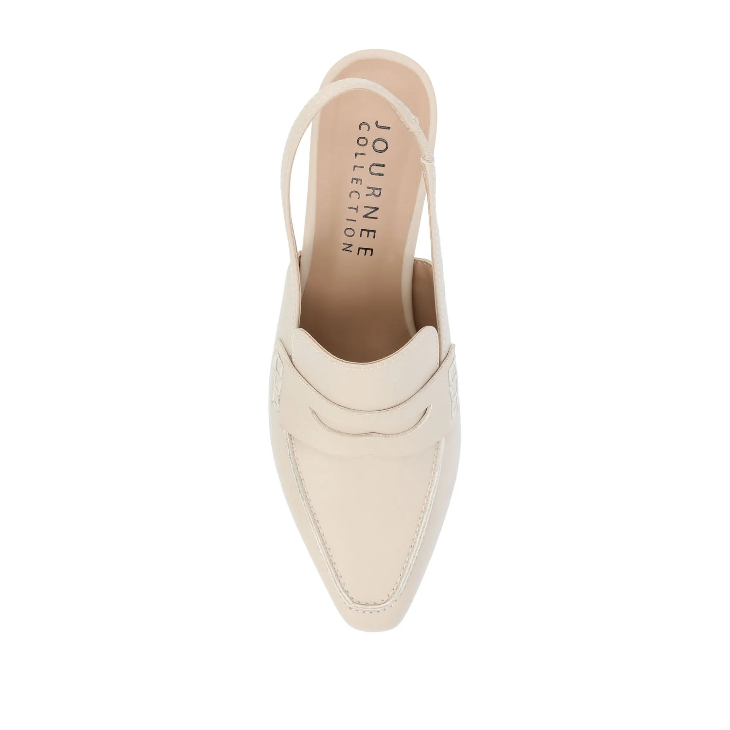 AMORY KITTEN HEEL LOAFERS IN VEGAN LEATHER IN WIDE - Beige - Image 6