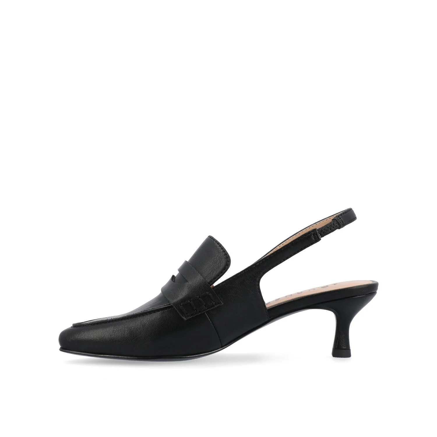 AMORY KITTEN HEEL LOAFERS IN VEGAN LEATHER IN WIDE - Black - Image 3