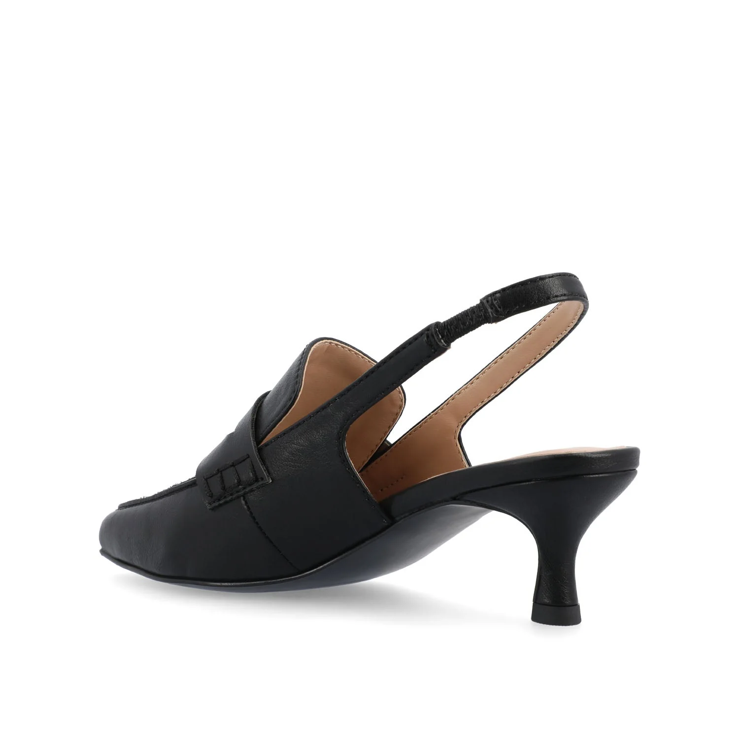 AMORY KITTEN HEEL LOAFERS IN VEGAN LEATHER IN WIDE - Black - Image 4