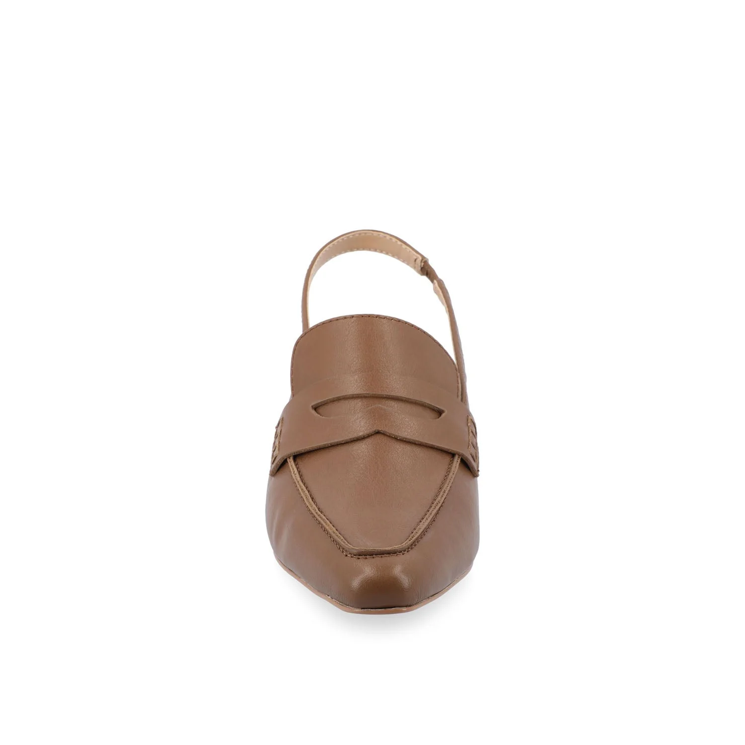 AMORY KITTEN HEEL LOAFERS IN VEGAN LEATHER IN WIDE - Brown - Image 5