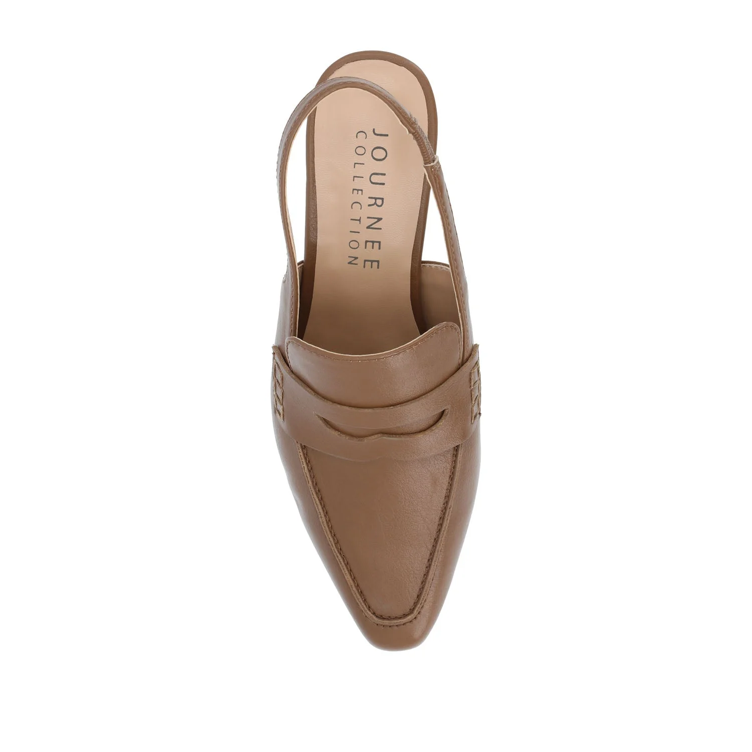 AMORY KITTEN HEEL LOAFERS IN VEGAN LEATHER IN WIDE - Brown - Image 6