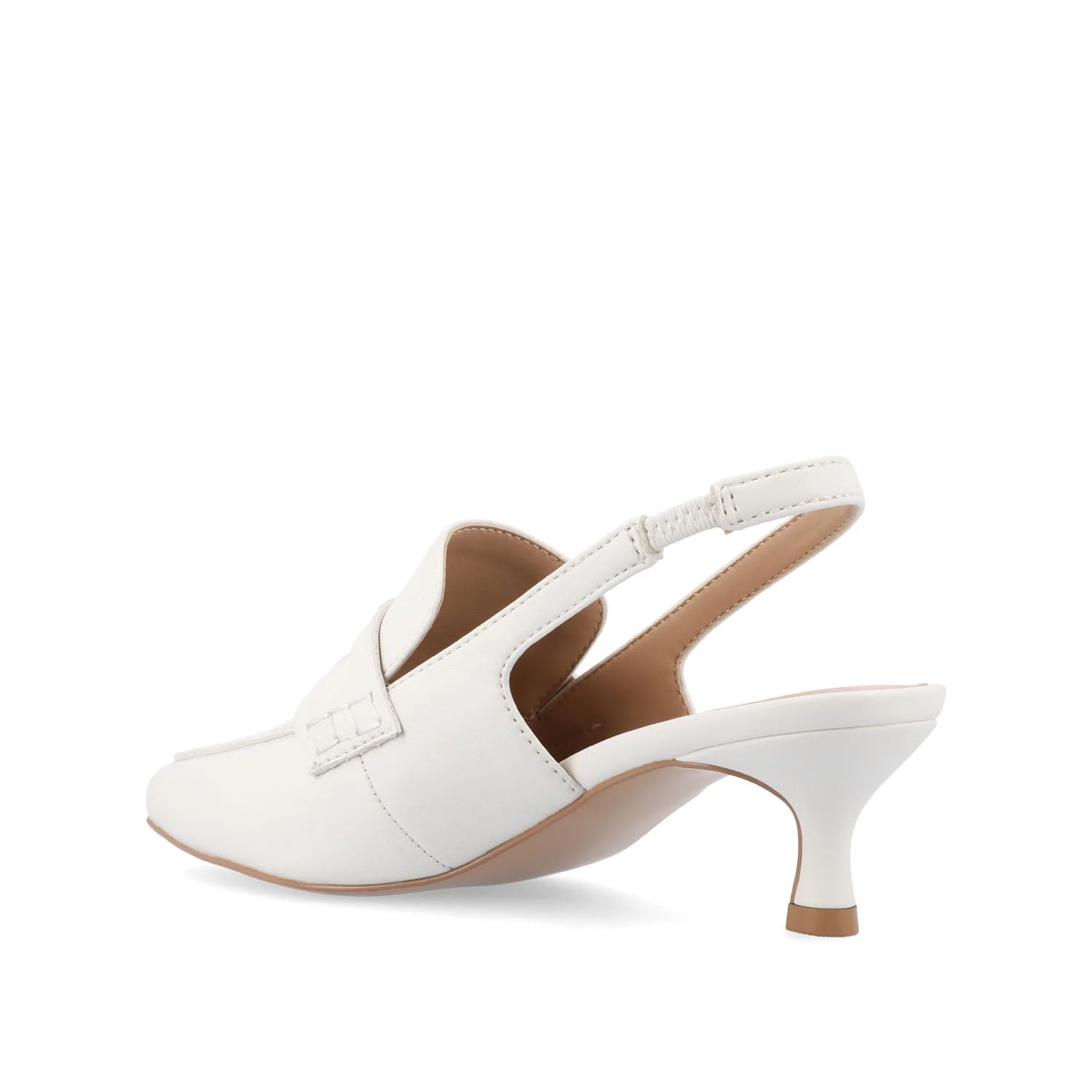AMORY KITTEN HEEL LOAFERS IN VEGAN LEATHER IN WIDE - White - Image 4