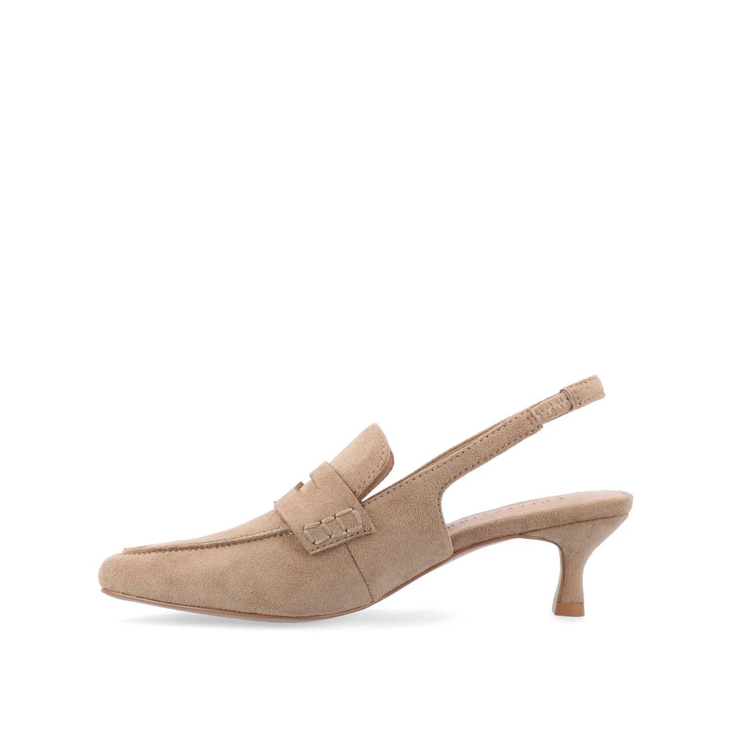 AMORY KITTEN HEEL LOAFERS IN VEGAN LEATHER - Taupe - Image 3