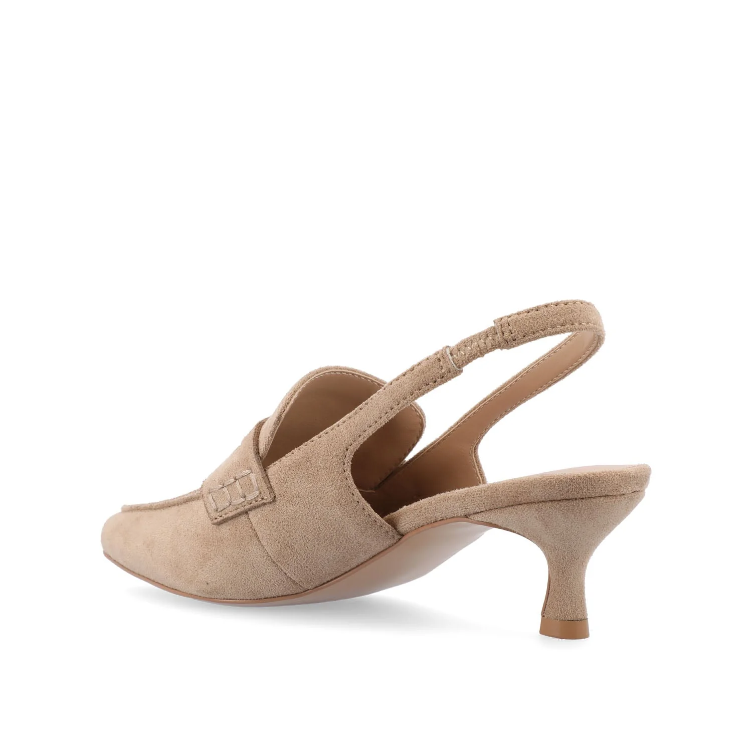 AMORY KITTEN HEEL LOAFERS IN VEGAN LEATHER - Taupe - Image 4