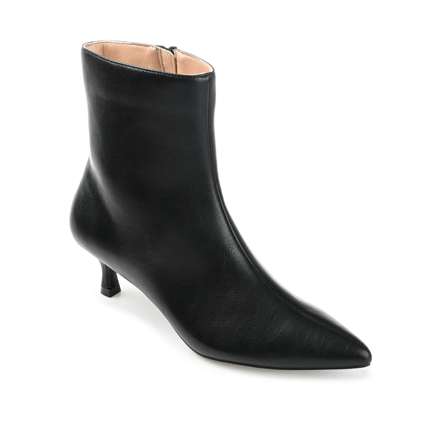 ARELY POINTED TOE BOOTIES IN VEGAN LEATHER - Black PU - Image 2