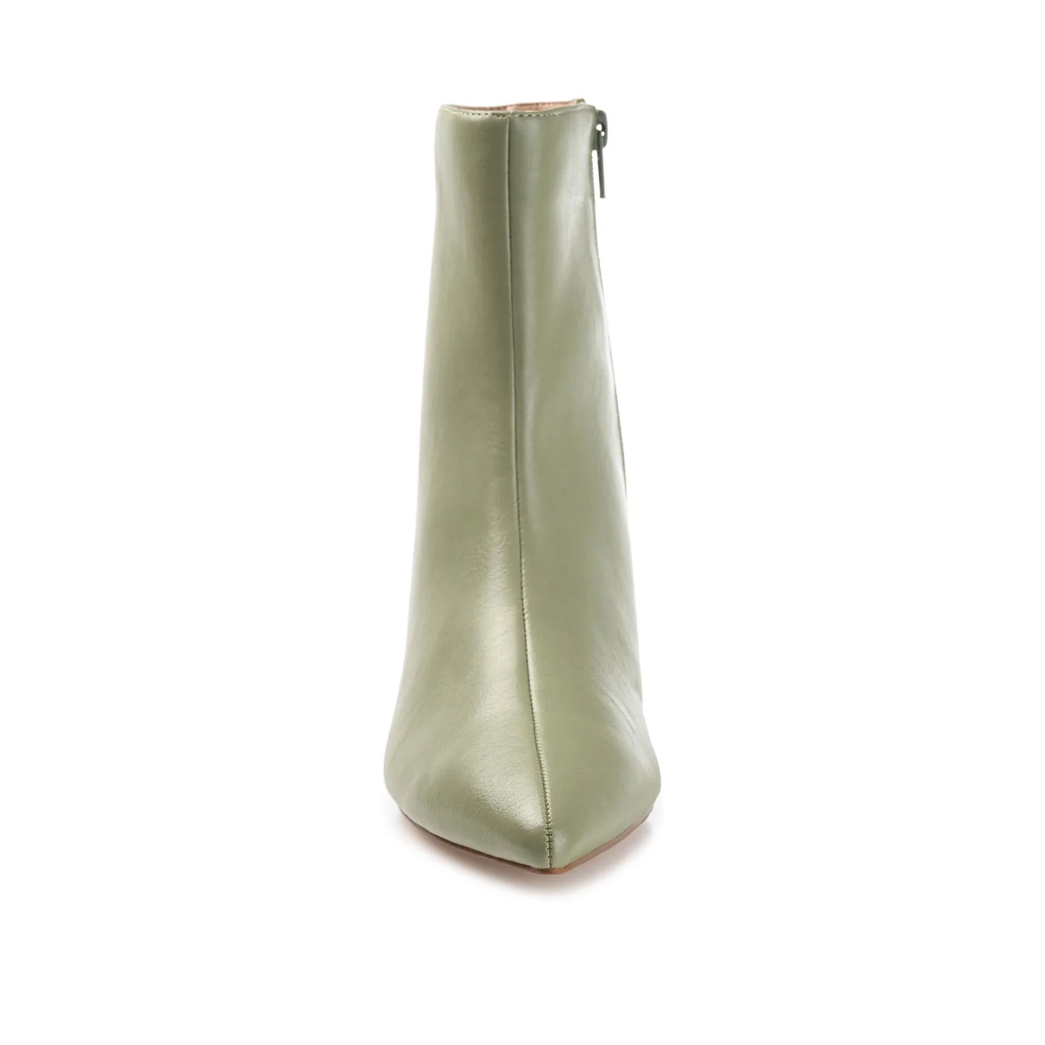 ARELY POINTED TOE BOOTIES IN VEGAN LEATHER - Green PU - Image 5