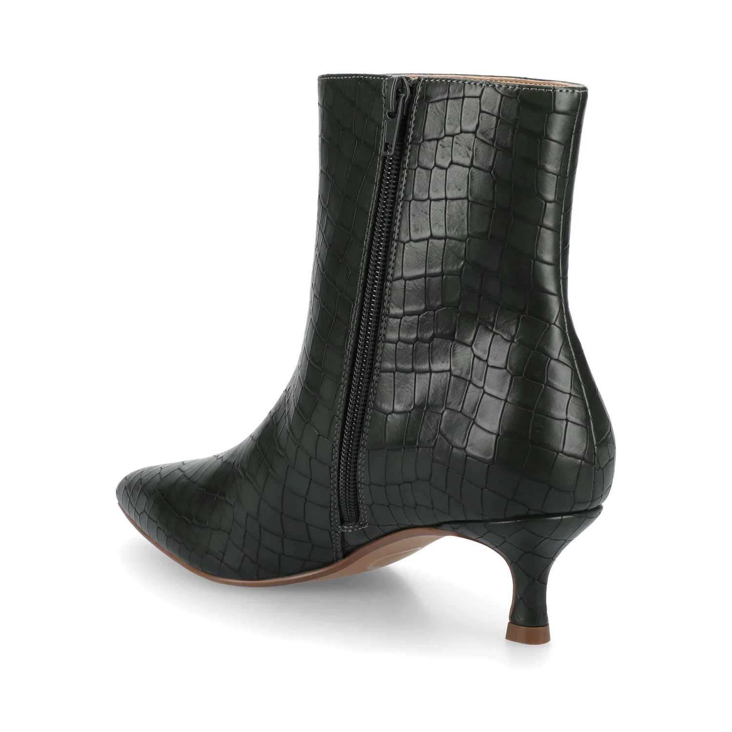 ARELY POINTED TOE BOOTIES - Olive Croco - Image 3