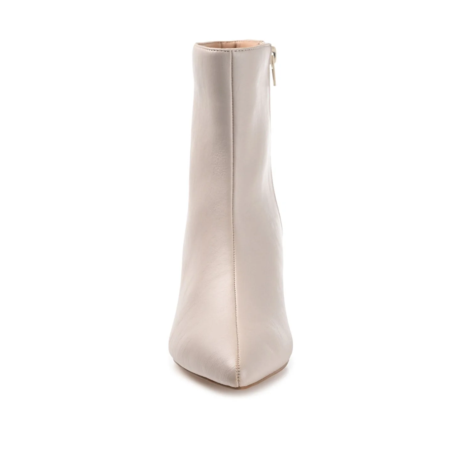 ARELY POINTED TOE BOOTIES IN VEGAN LEATHER - Stone PU - Image 5