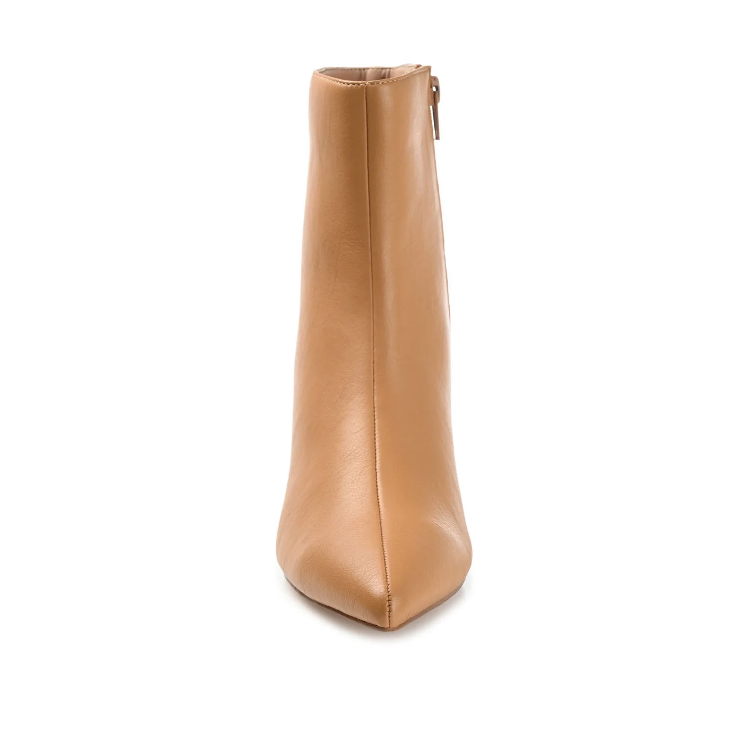 ARELY POINTED TOE BOOTIES IN VEGAN LEATHER - Tan PU - Image 5