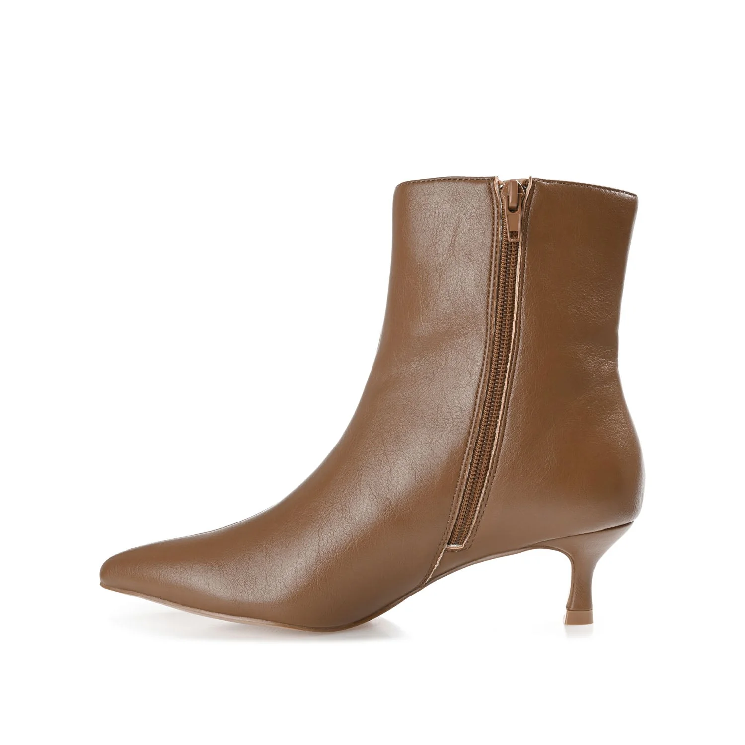 ARELY POINTED TOE BOOTIES IN WIDE - Brown PU - Image 3