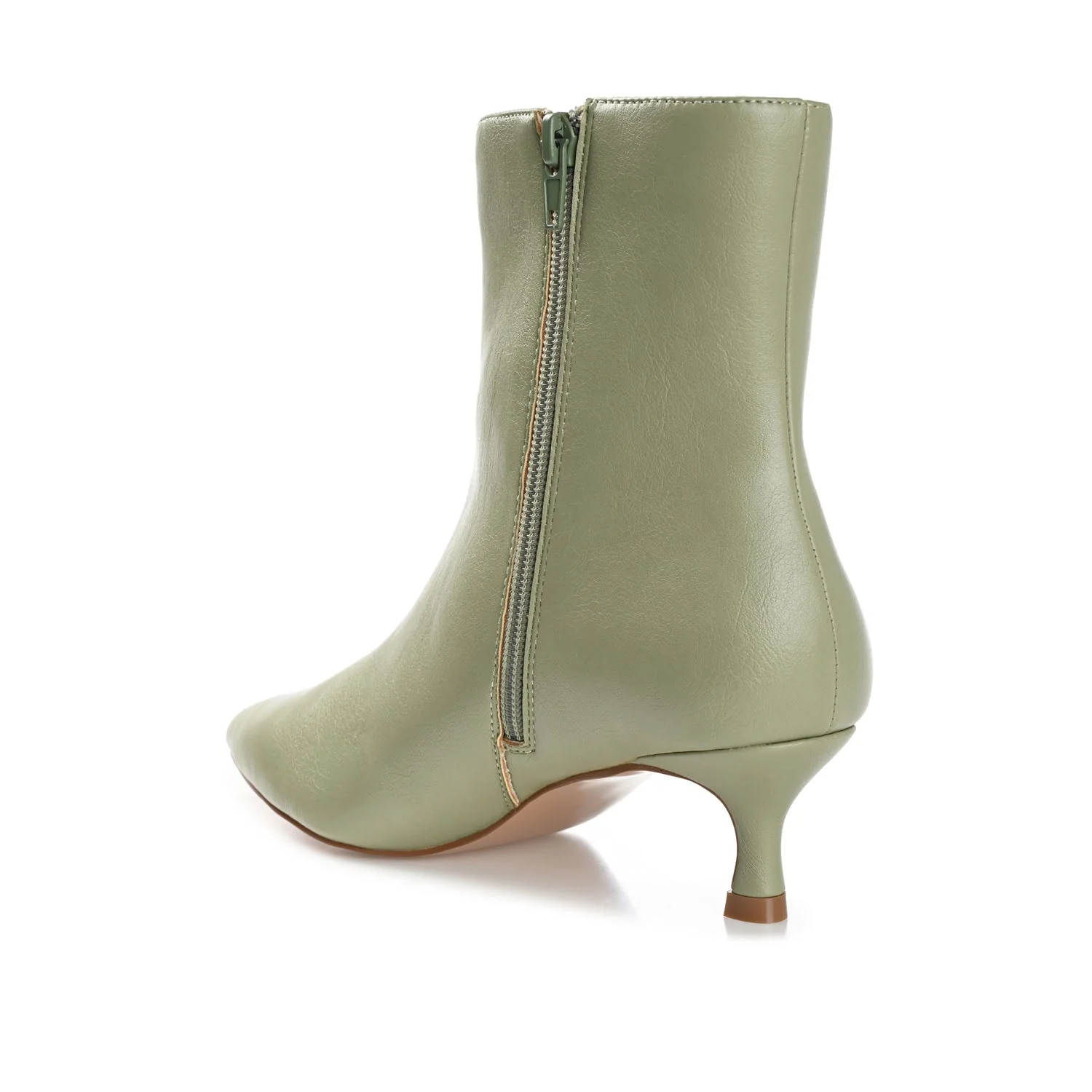 ARELY POINTED TOE BOOTIES IN WIDE - Green PU - Image 2