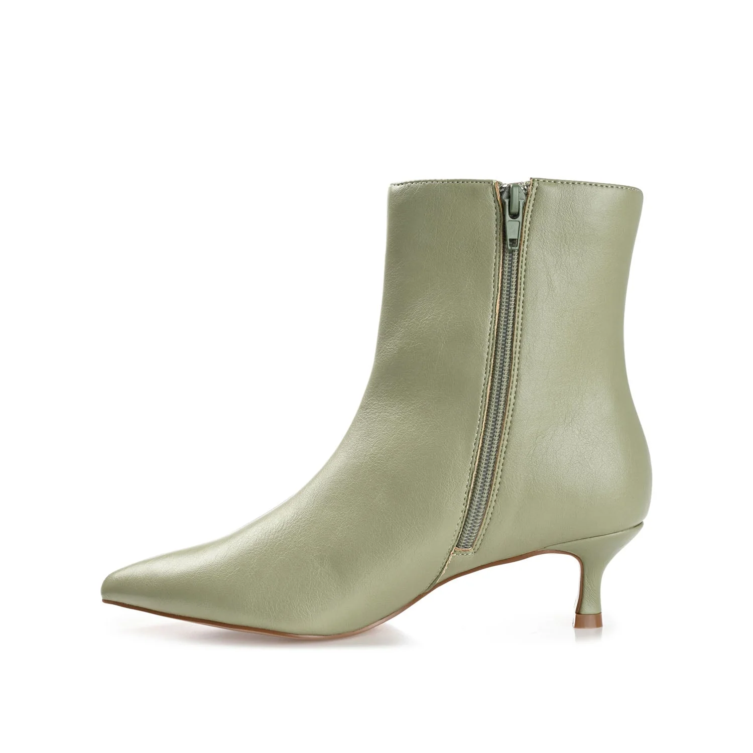 ARELY POINTED TOE BOOTIES IN WIDE - Green PU - Image 4