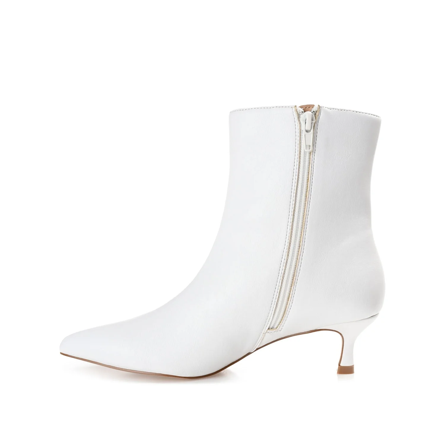 ARELY POINTED TOE BOOTIES IN VEGAN LEATHER - White PU - Image 3