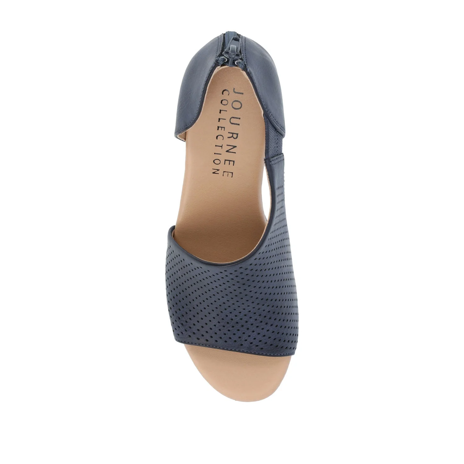 ARETHA WEDGE HEEL SANDALS IN VEGAN LEATHER - Blue PU - Image 6
