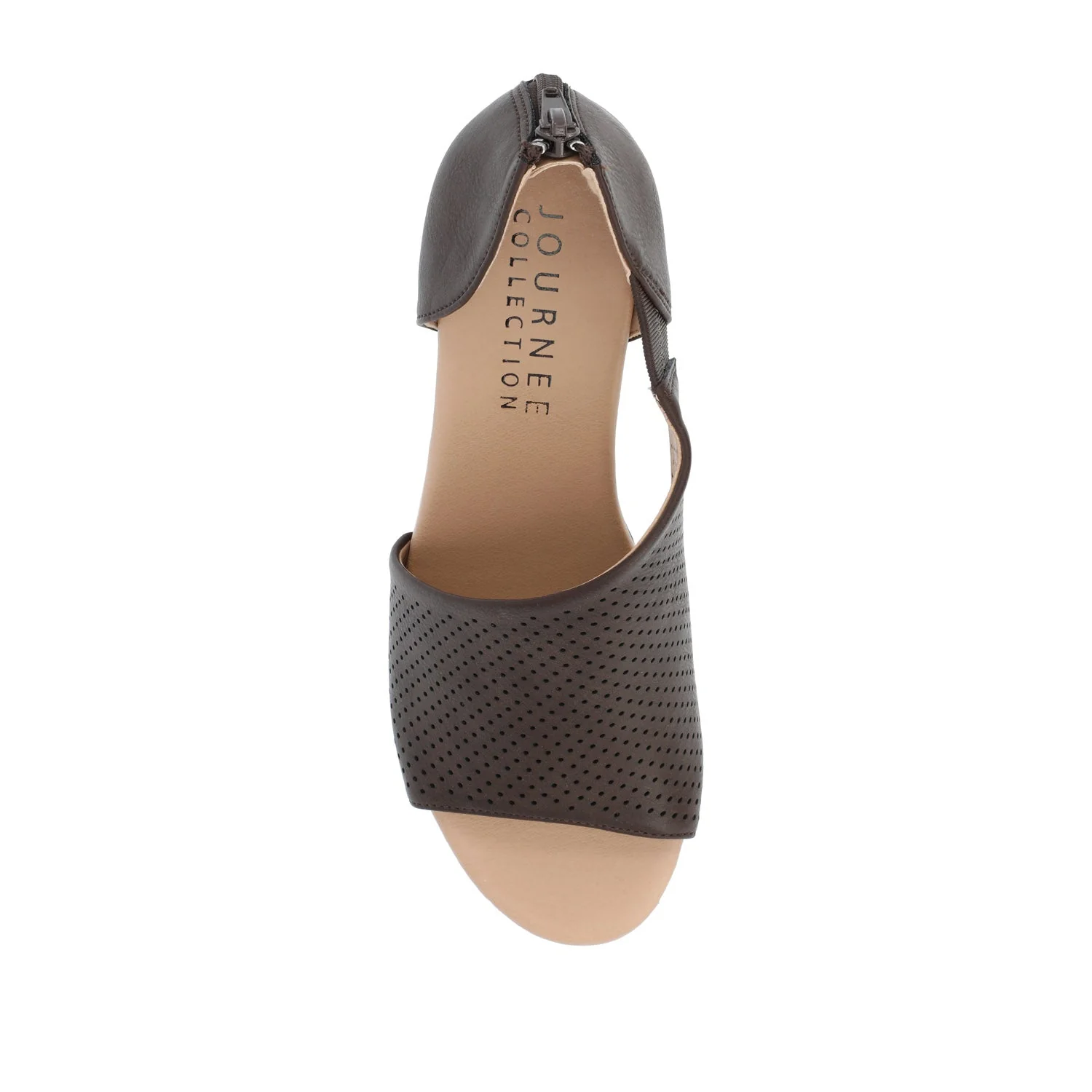 ARETHA WEDGE HEEL SANDALS IN VEGAN LEATHER - Brown PU - Image 6