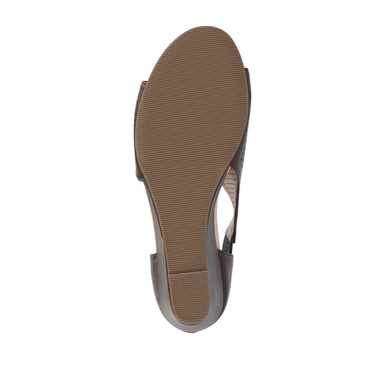 ARETHA WEDGE HEEL SANDALS IN VEGAN LEATHER - Brown PU - Image 8