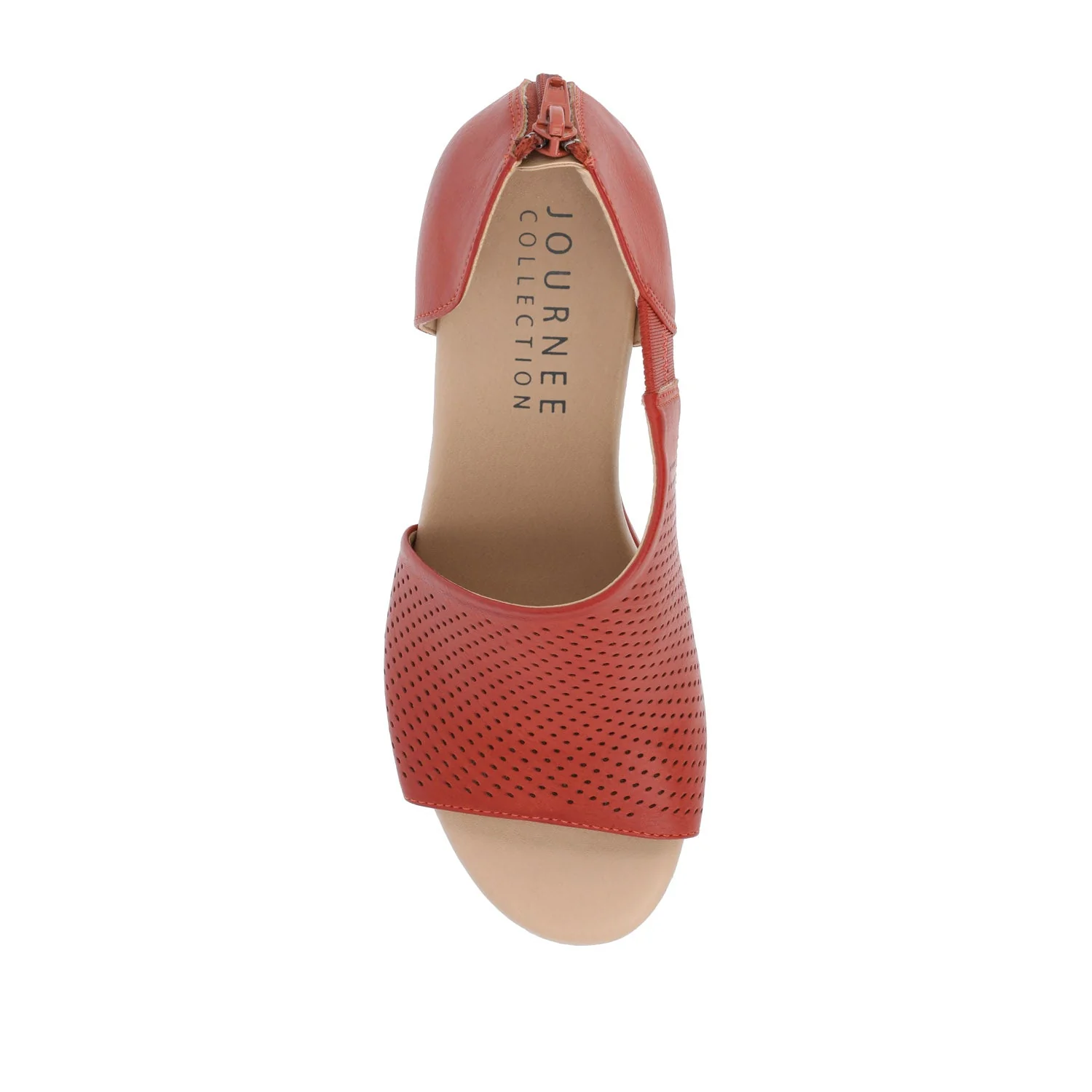 ARETHA WEDGE HEEL SANDALS IN VEGAN LEATHER - Rust PU - Image 6