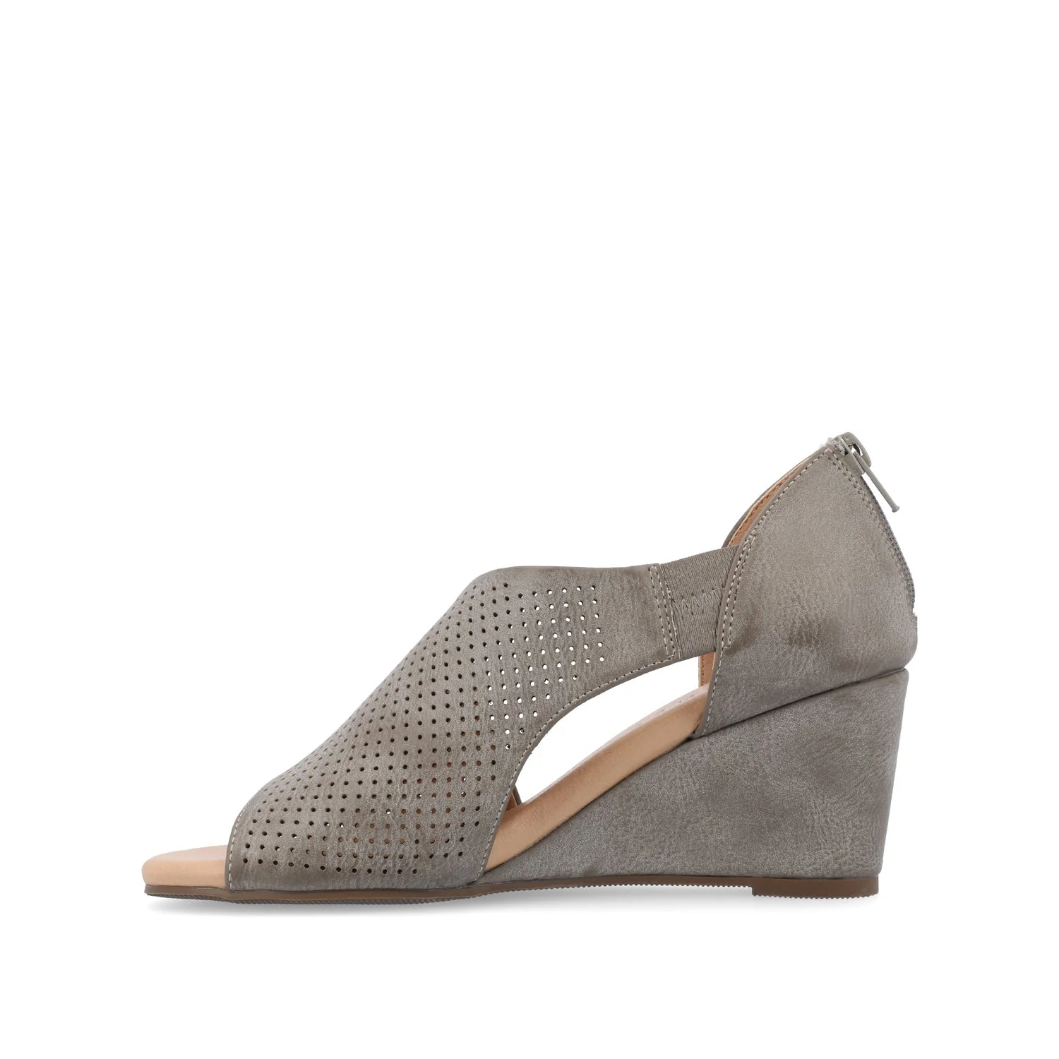 ARETHA WEDGE HEEL SANDALS IN WIDE - Grey PU - Image 3