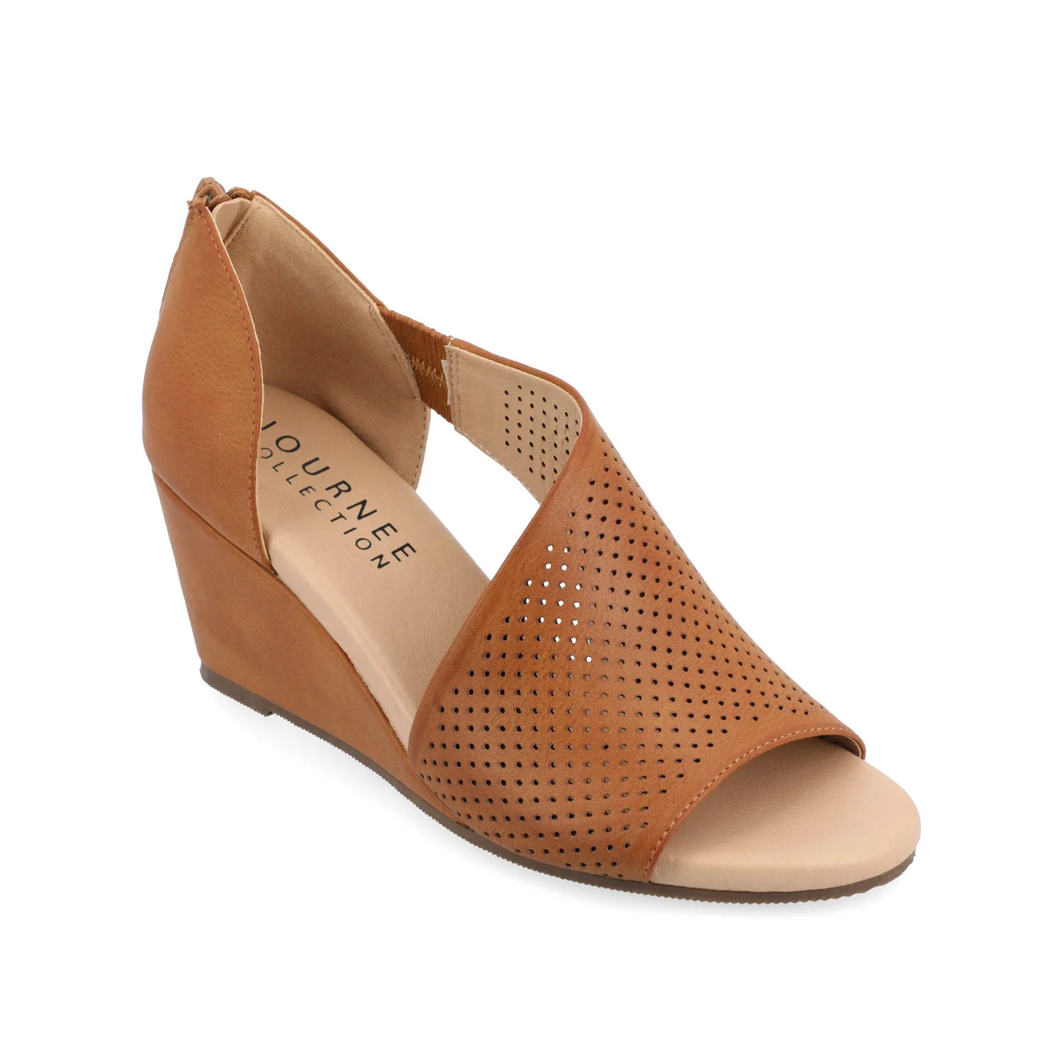 ARETHA WEDGE HEEL SANDALS IN WIDE - Nude PU - Image 2