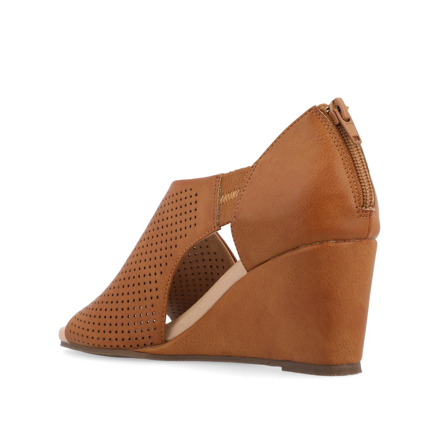 ARETHA WEDGE HEEL SANDALS IN WIDE - Nude PU - Image 4