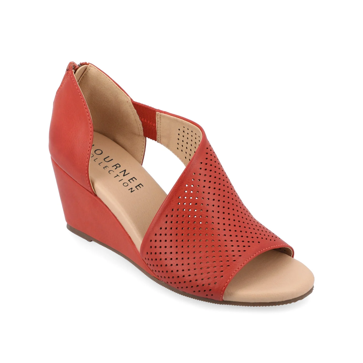 ARETHA WEDGE HEEL SANDALS IN WIDE - Rust PU - Image 2