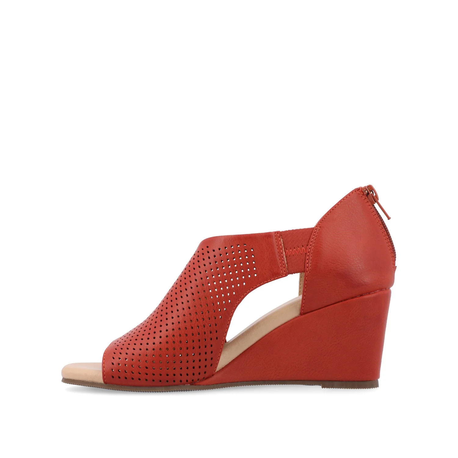 ARETHA WEDGE HEEL SANDALS IN WIDE - Rust PU - Image 3