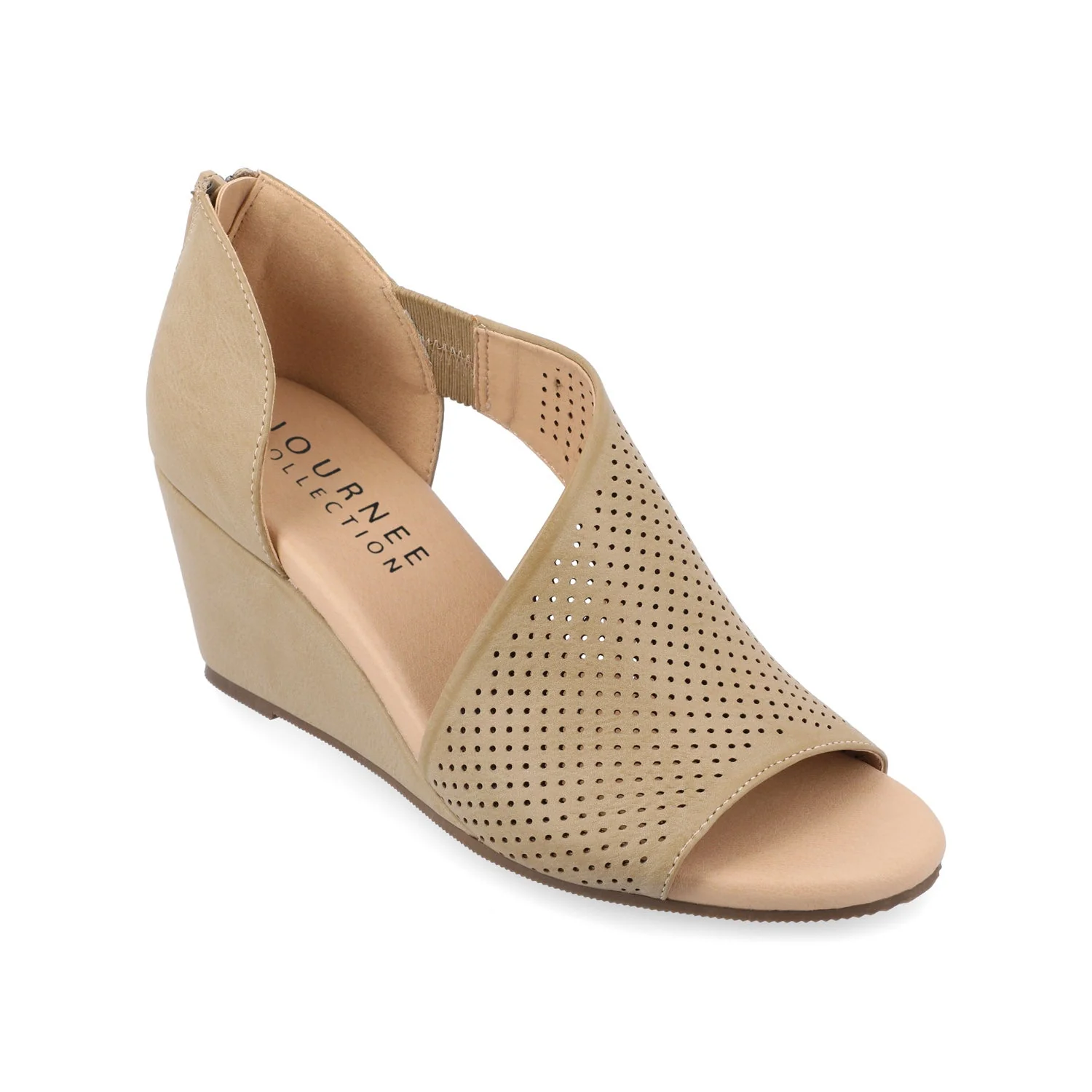 ARETHA WEDGE HEEL SANDALS IN WIDE - Tan PU - Image 2