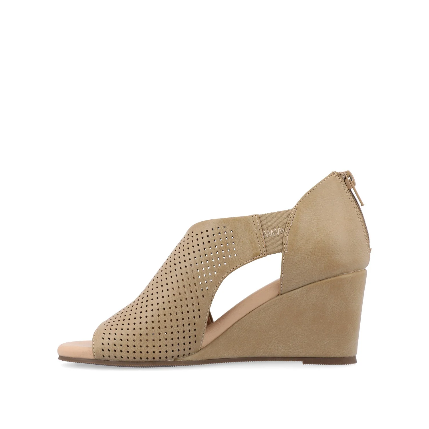 ARETHA WEDGE HEEL SANDALS IN WIDE - Tan PU - Image 3