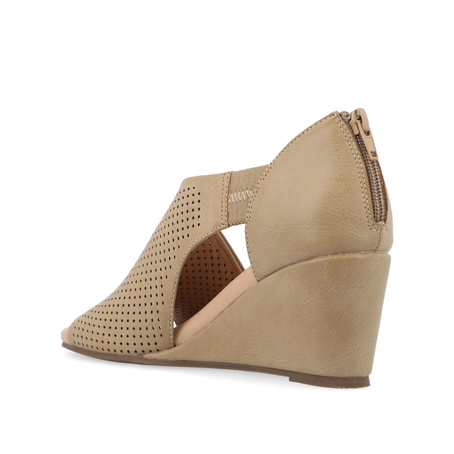 ARETHA WEDGE HEEL SANDALS IN WIDE - Tan PU - Image 4
